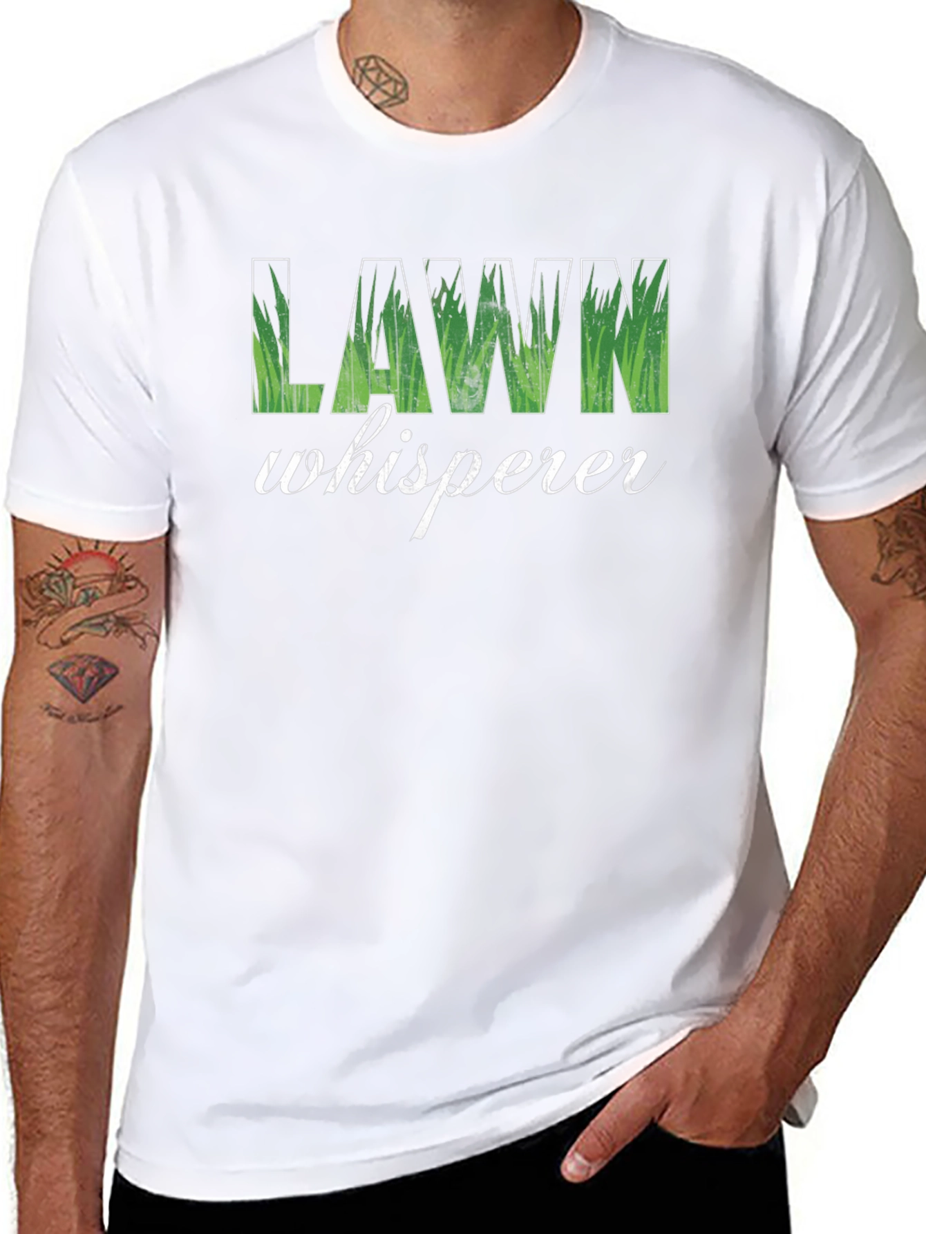 Lawn Whisperer Graphic Tee - Black Cotton T-Shirt