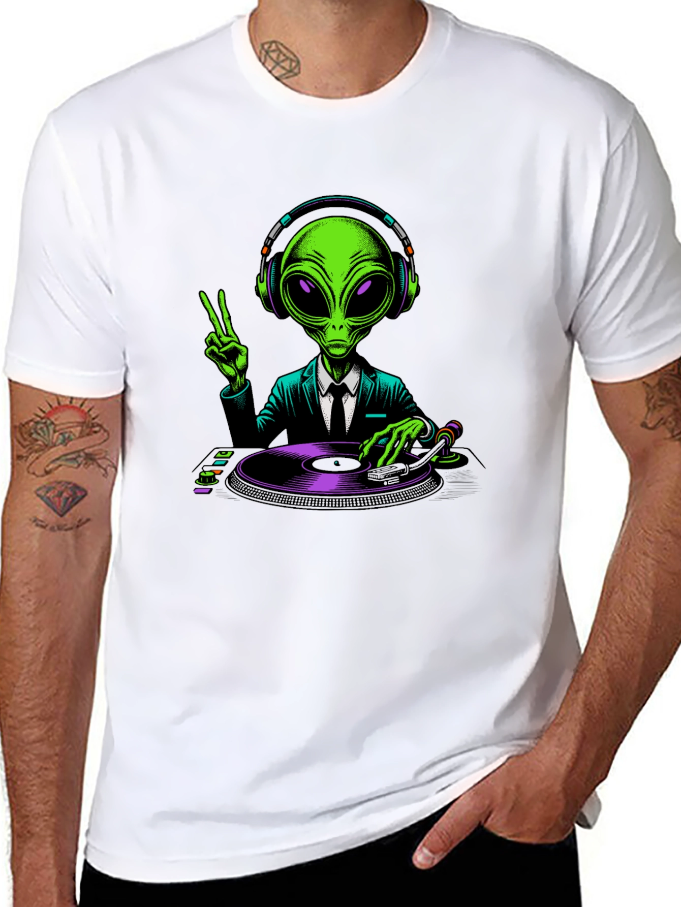 Alien DJ T-Shirt - Extraterrestrial Music Lover Apparel