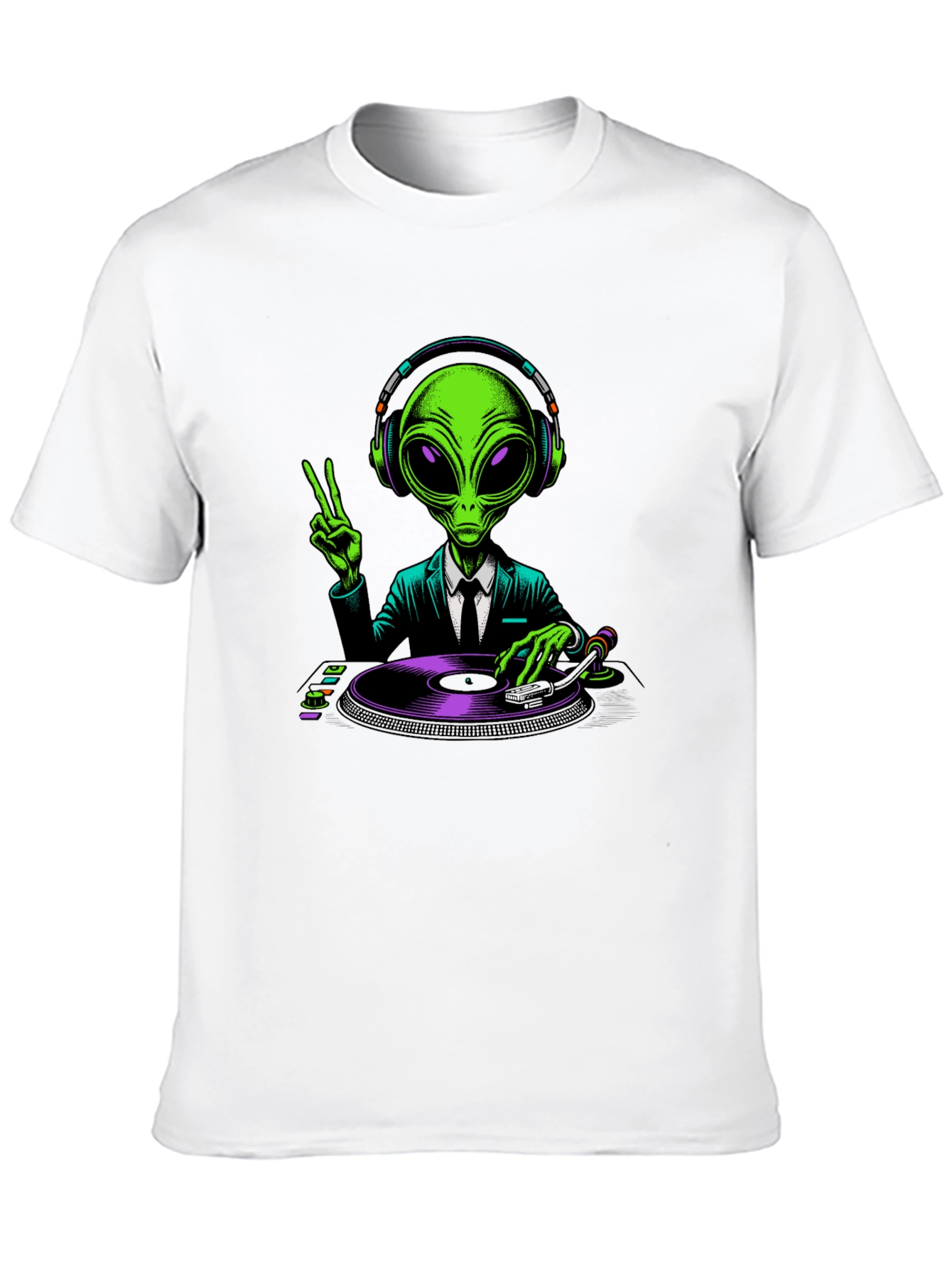 Alien DJ T-Shirt - Extraterrestrial Music Lover Apparel