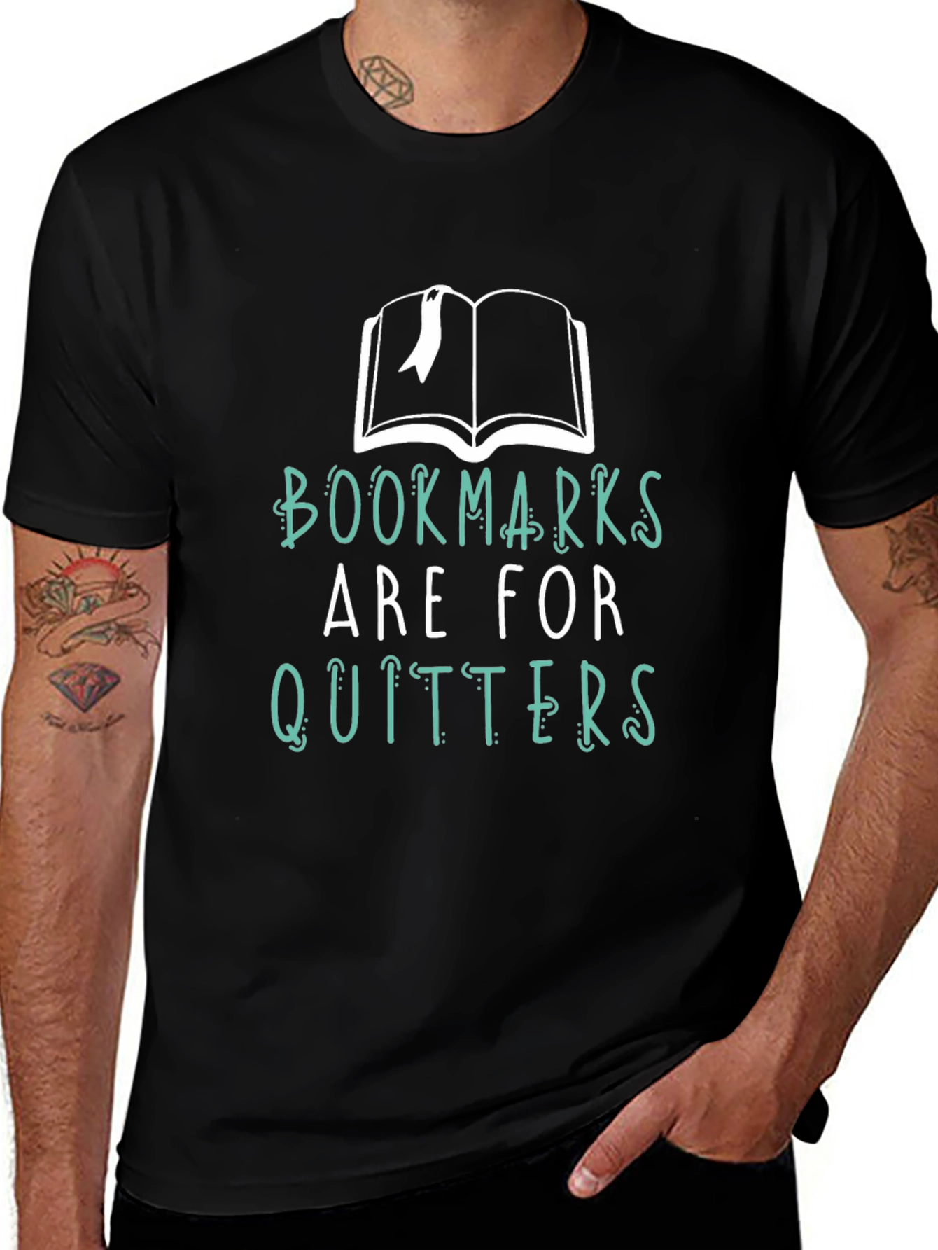 Bookmarks Are For Quitters Funny Book Lover T-Shirt