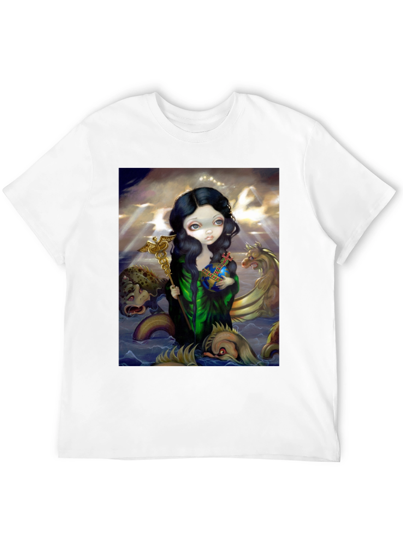 Artistic Graphic Tee - Sea Goddess Design