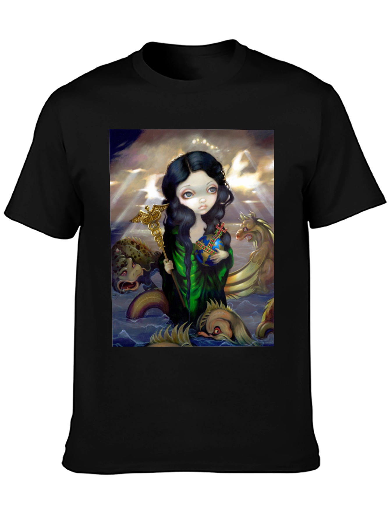 Artistic Graphic Tee - Sea Goddess Design