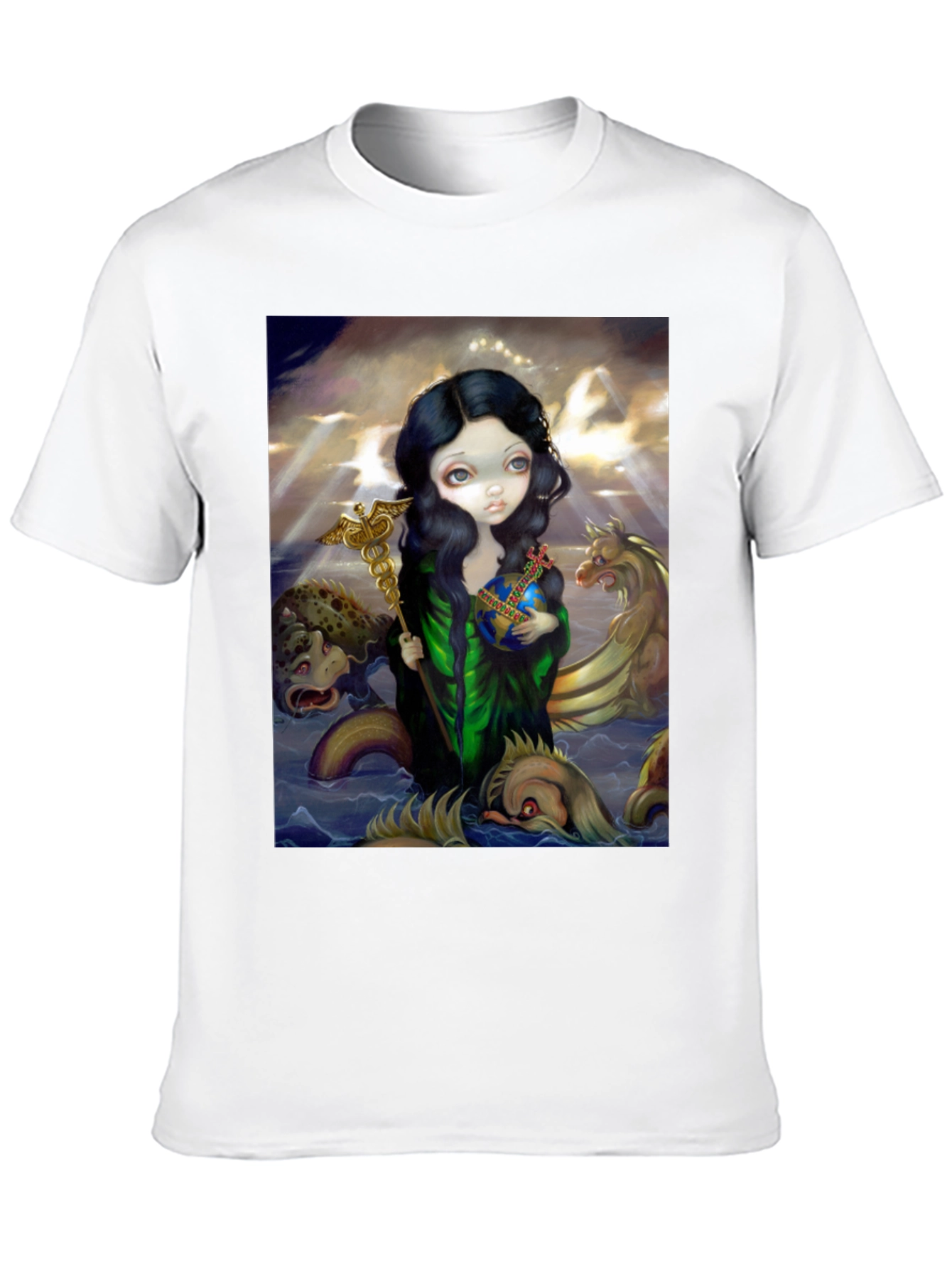 Artistic Graphic Tee - Sea Goddess Design