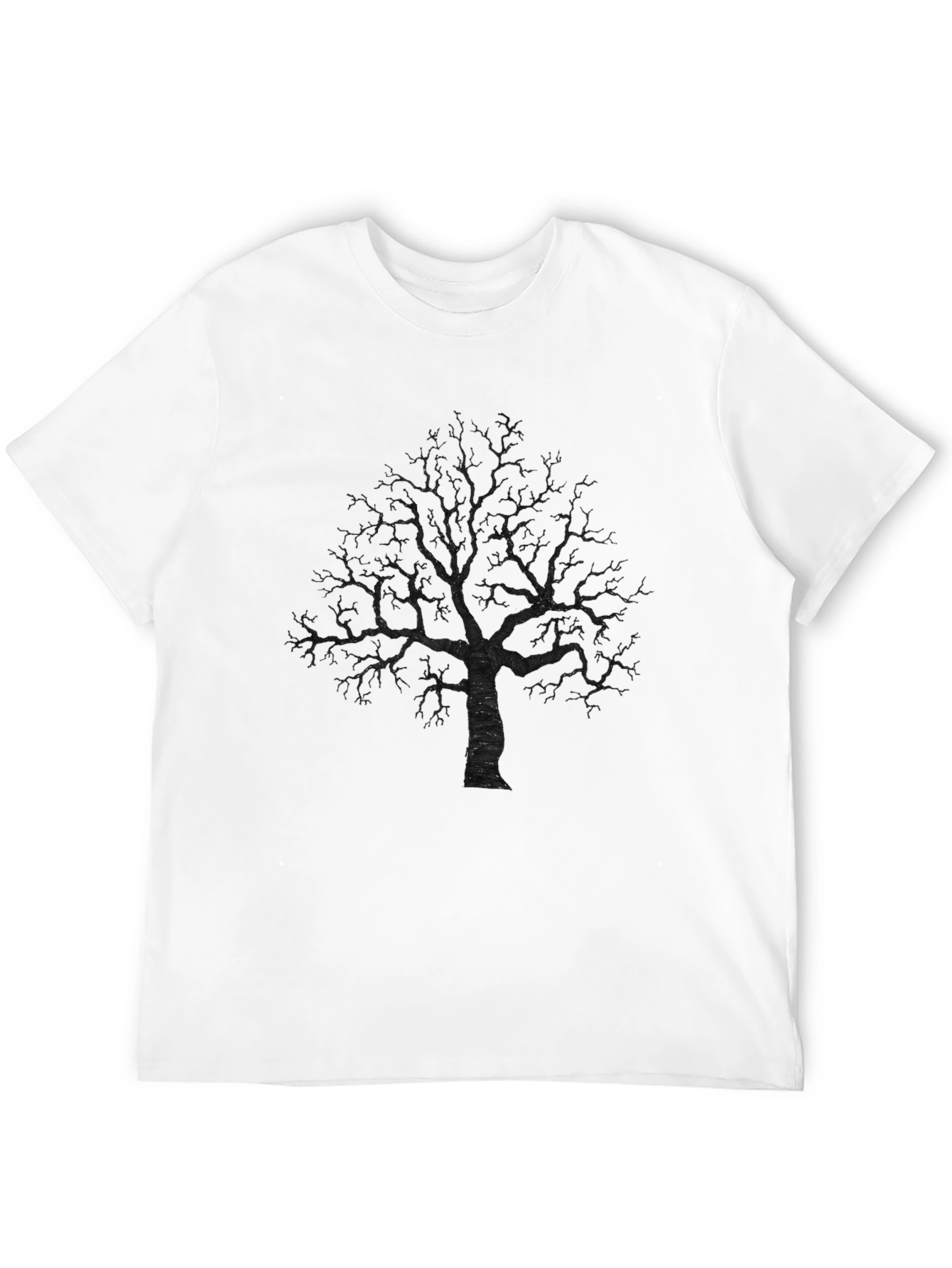 Dark Tree Graphic Tee - Mens Black Cotton Shirt