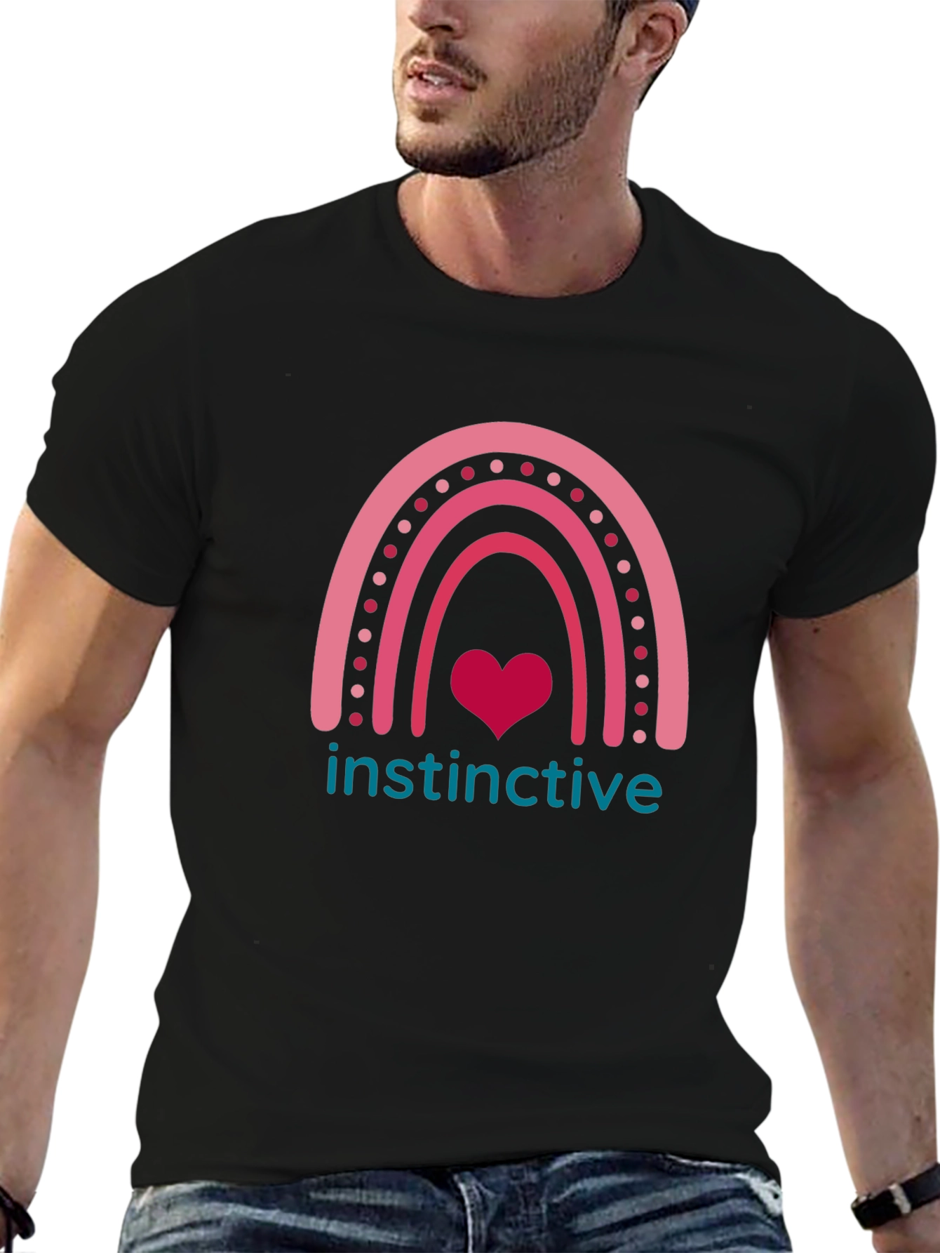 Instinctive Heart Rainbow Graphic T-Shirt