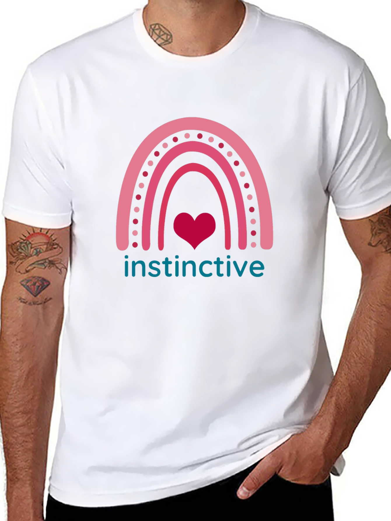 Instinctive Heart Rainbow Graphic T-Shirt