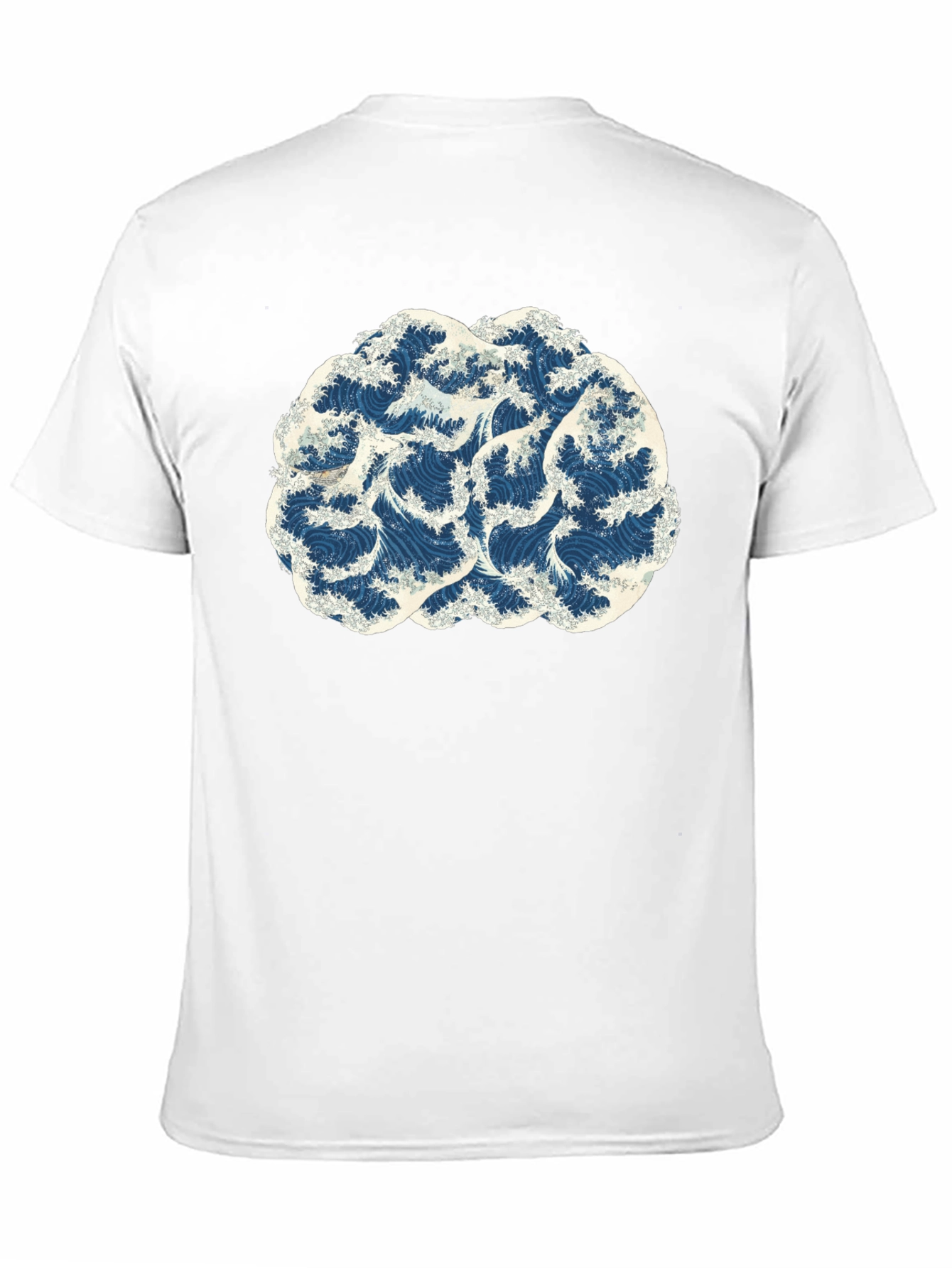 Wave Brain Black Tee - Artistic Mens T-Shirt