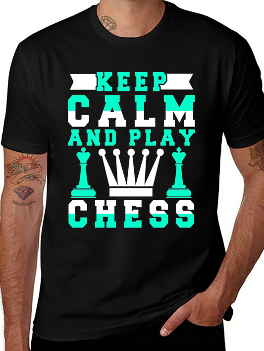Keep Calm and Play Chess Graphic T-Shirt