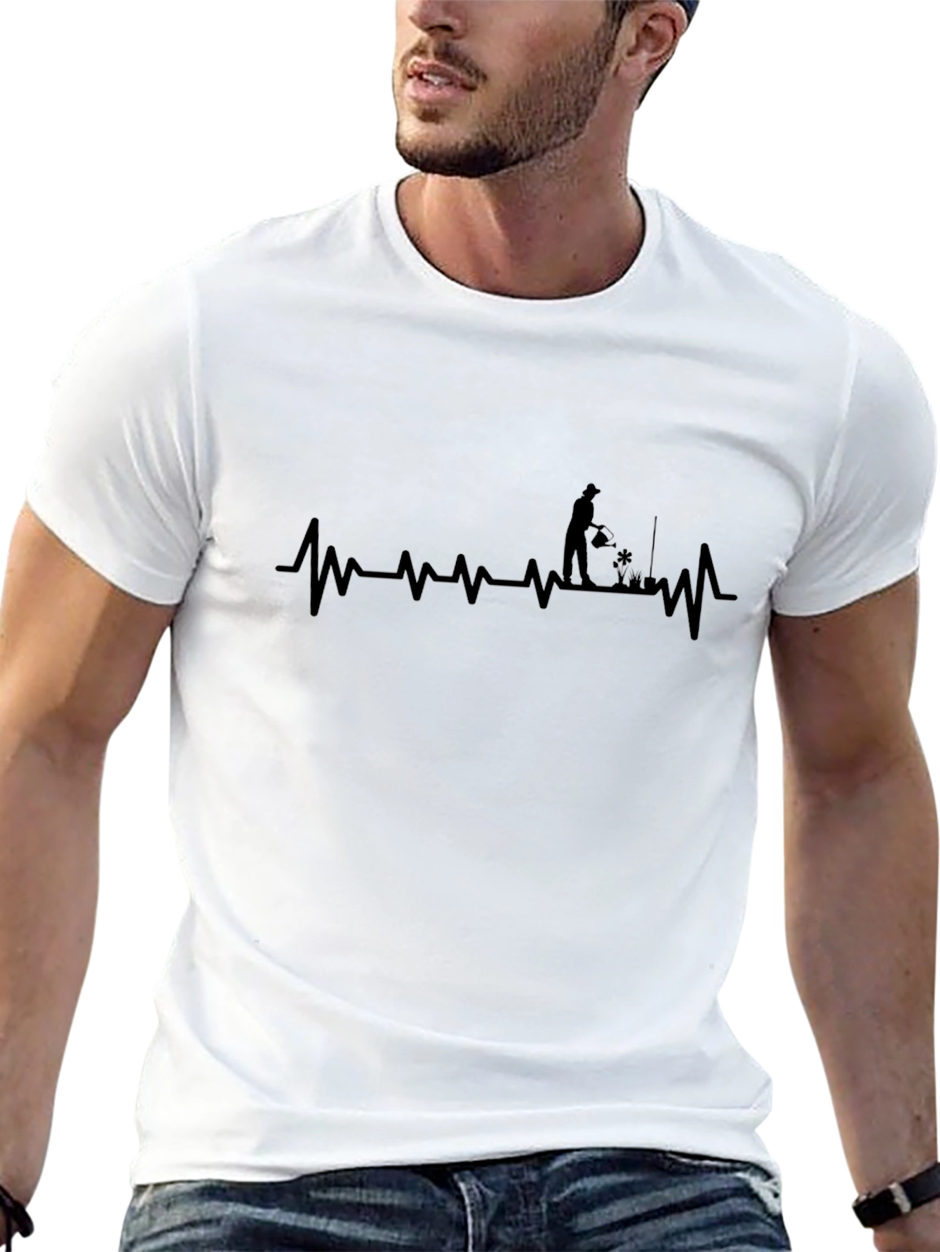 Gardener Heartbeat T-Shirt - Black Graphic Tee