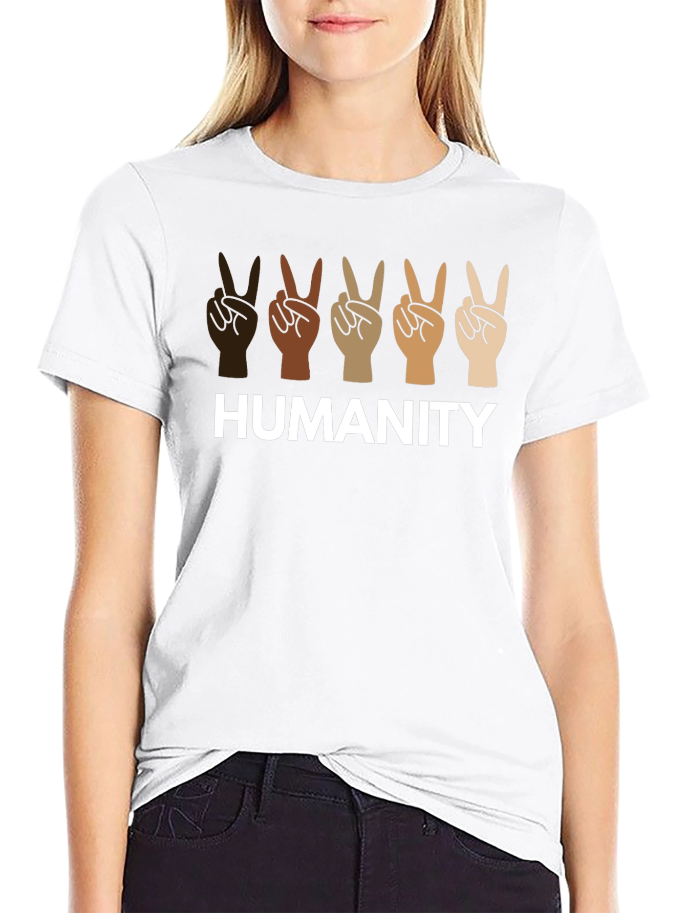 Humanity Peace Sign Diversity T-Shirt