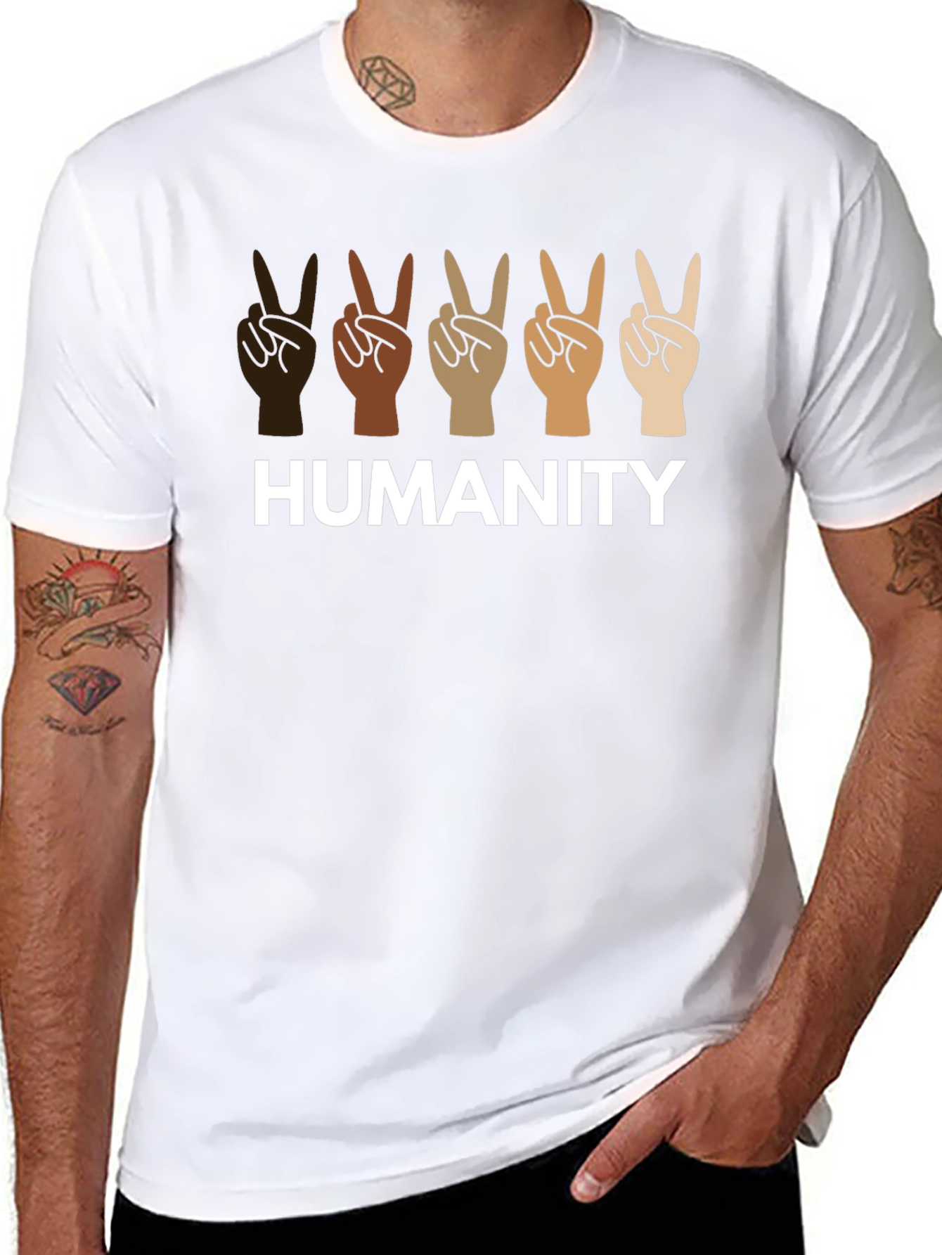 Humanity Peace Sign Diversity T-Shirt