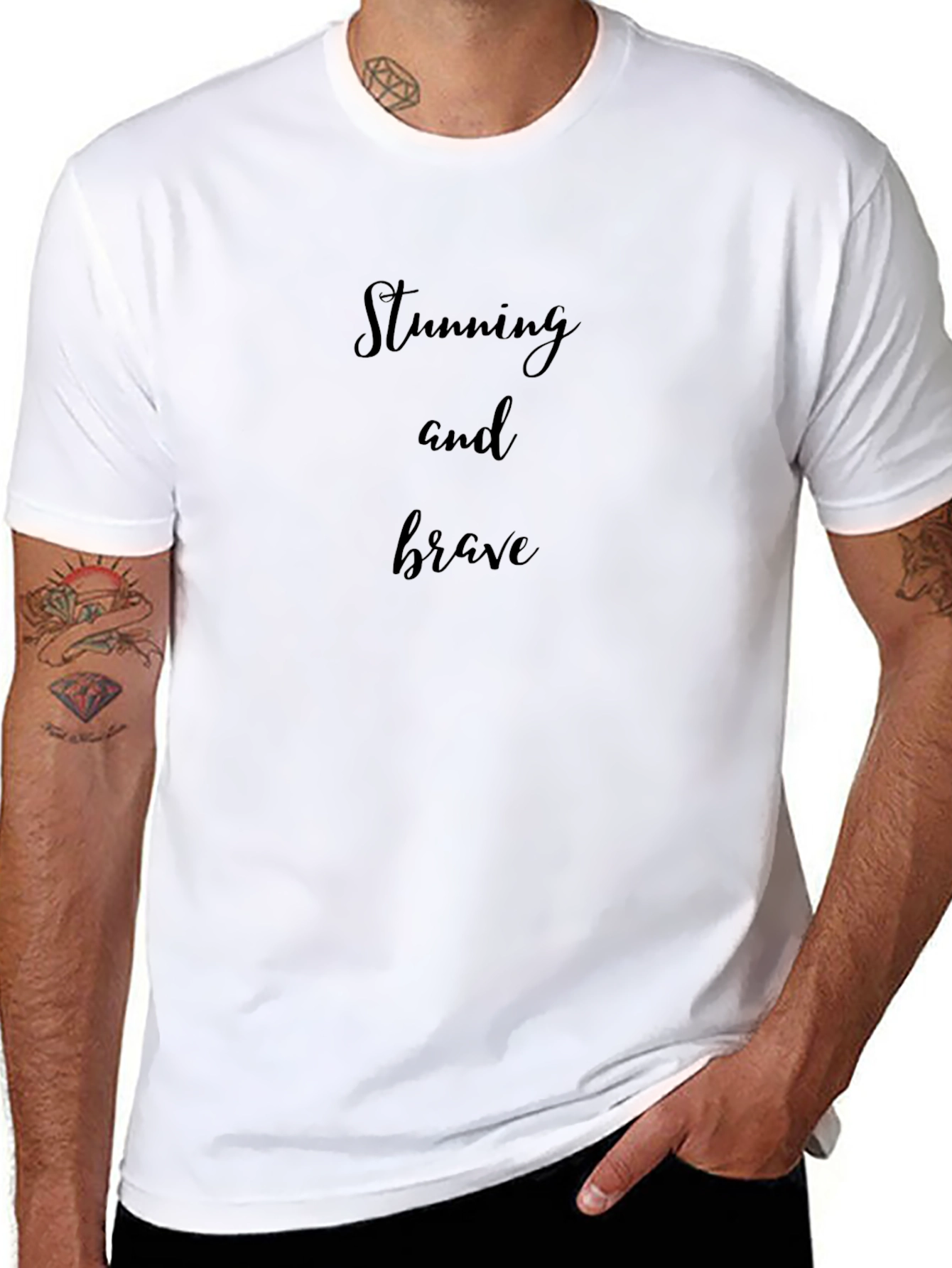 Stunning and Brave Graphic Tee - Unisex Black T-Shirt