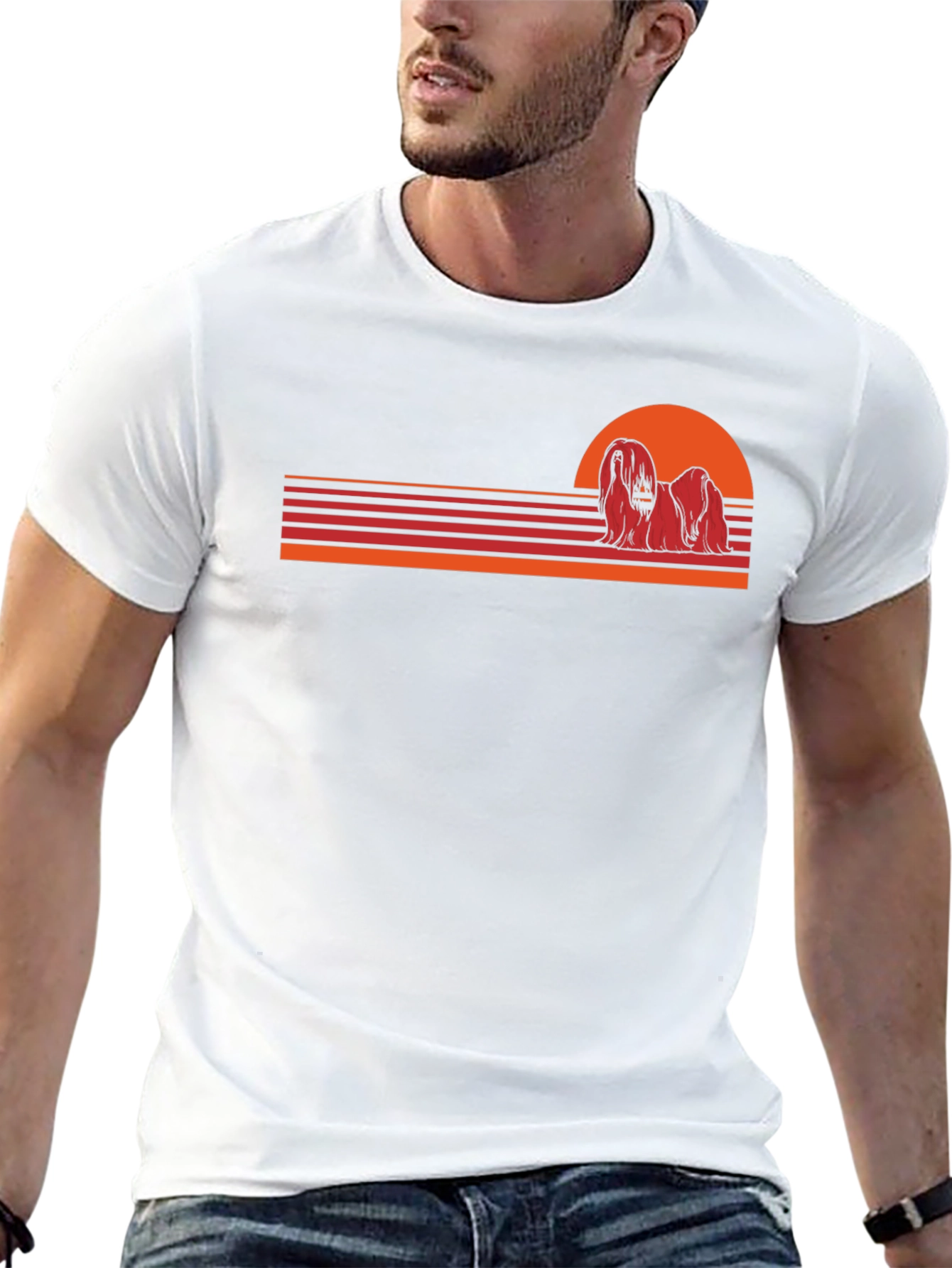 Retro Dog Sunset T-Shirt