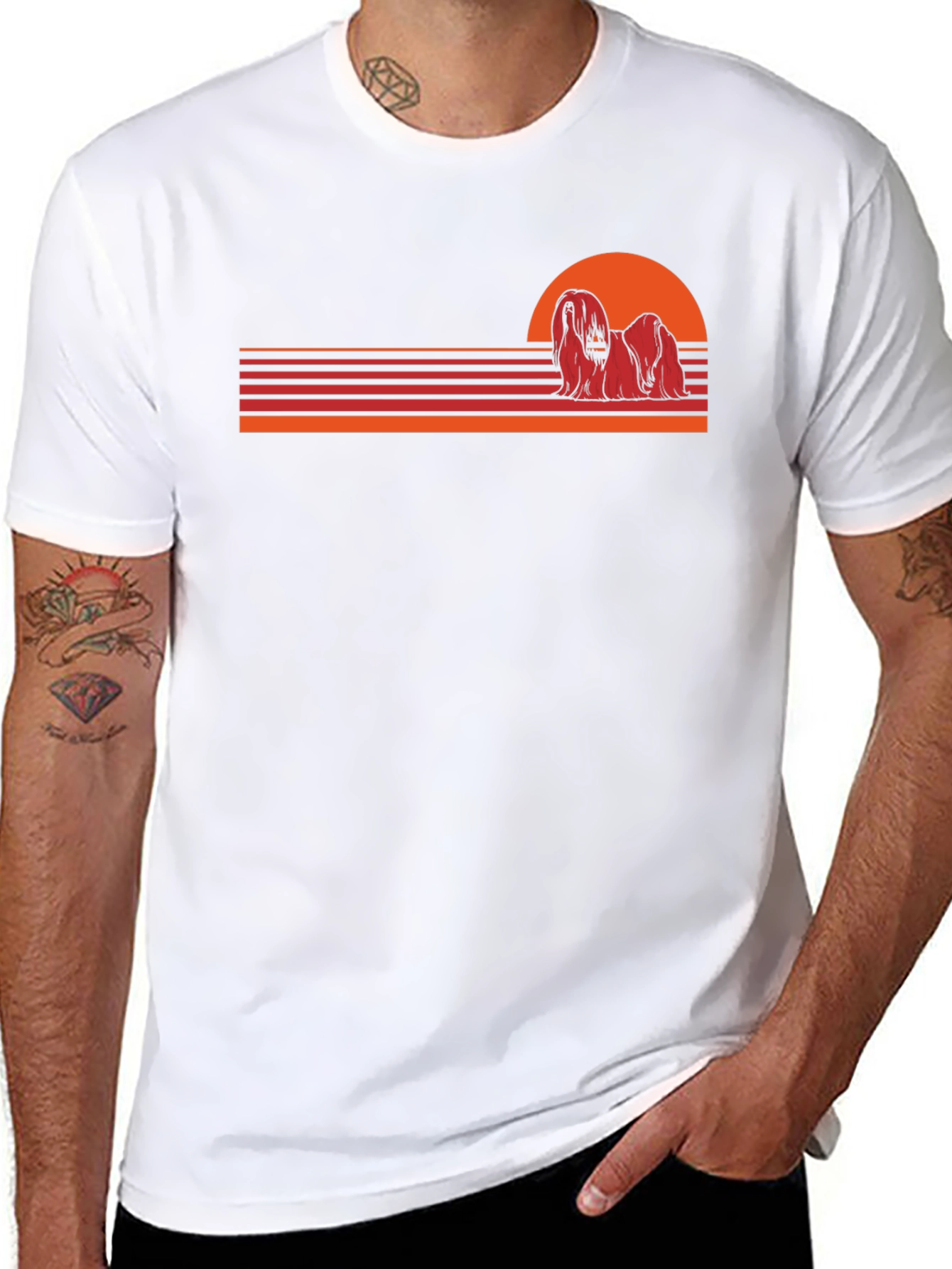 Retro Dog Sunset T-Shirt