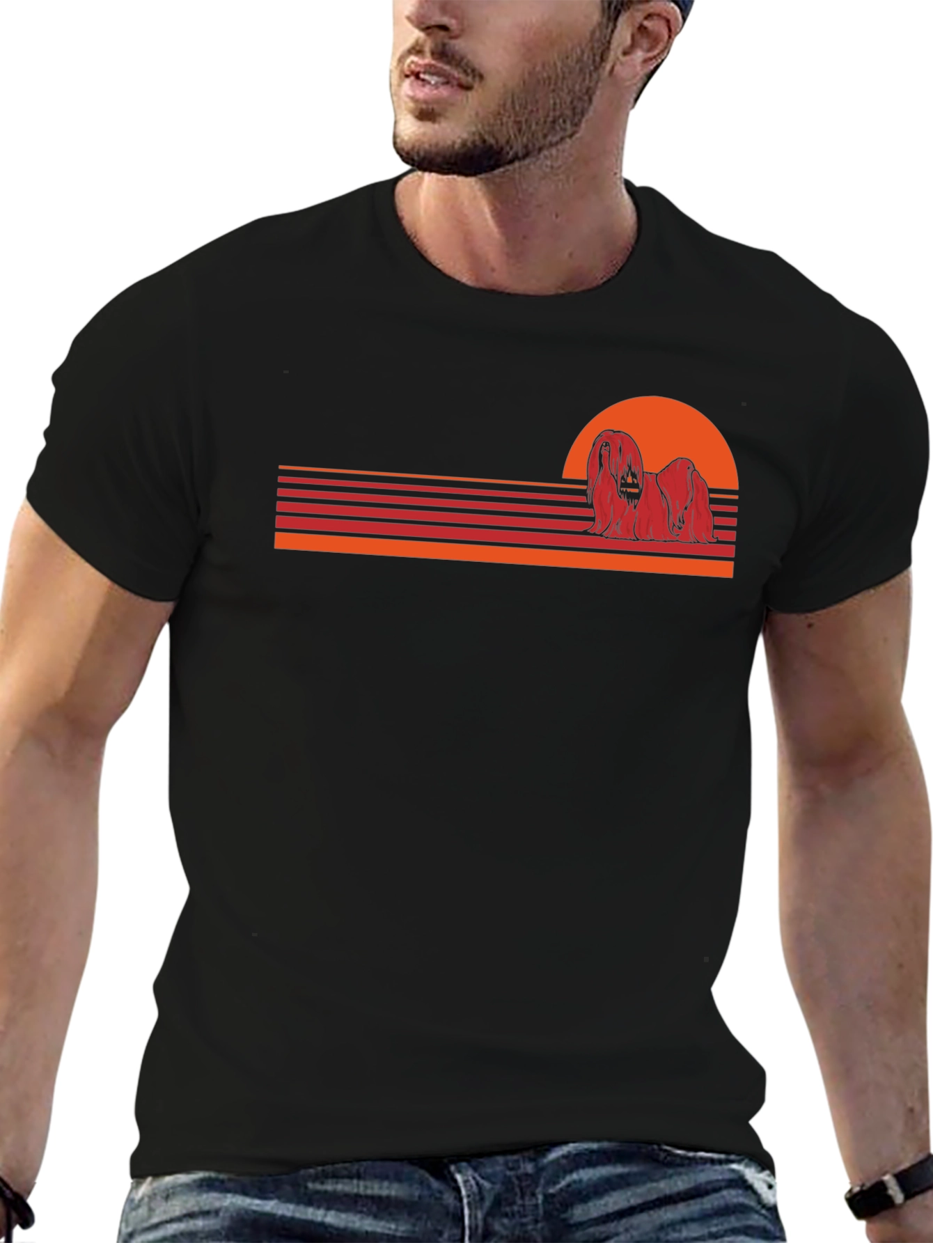 Retro Dog Sunset T-Shirt