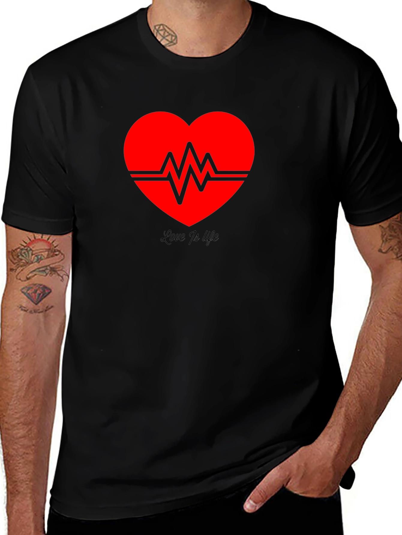Love is Life Heartbeat Graphic Tee