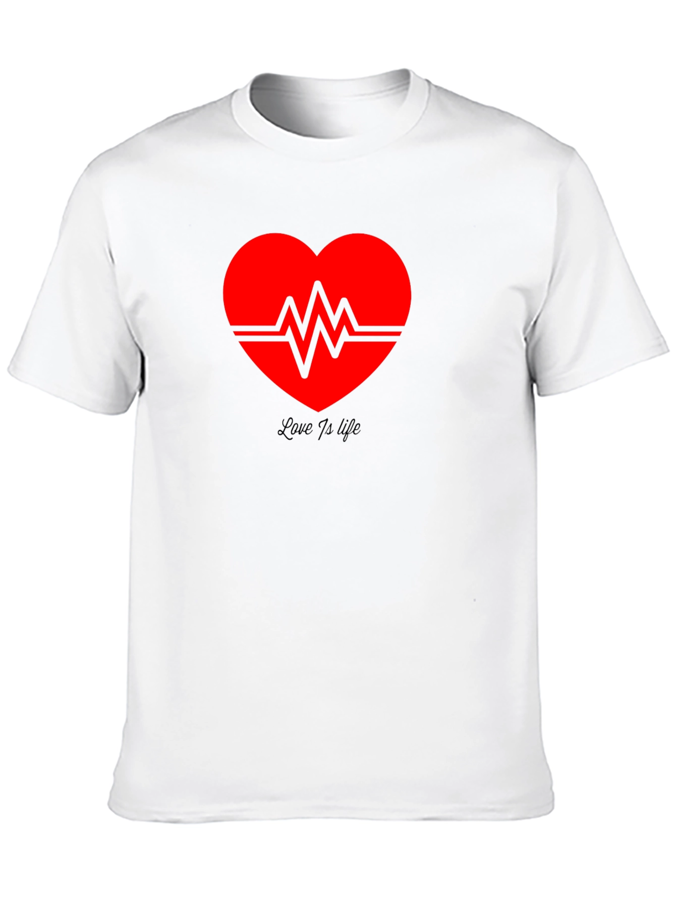 Love is Life Heartbeat Graphic Tee