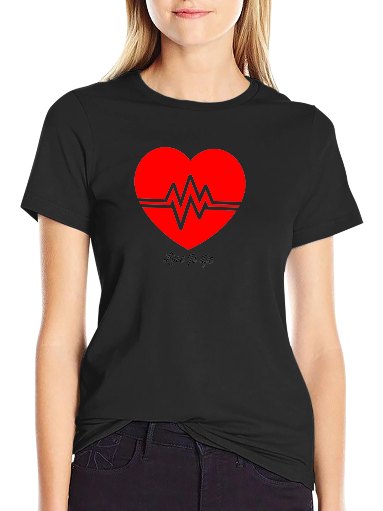 Love is Life Heartbeat Graphic Tee