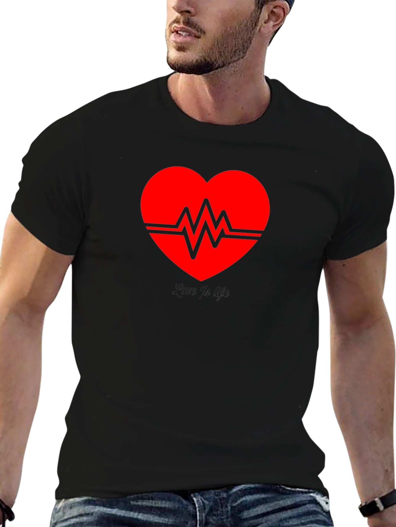 Love is Life Heartbeat Graphic Tee
