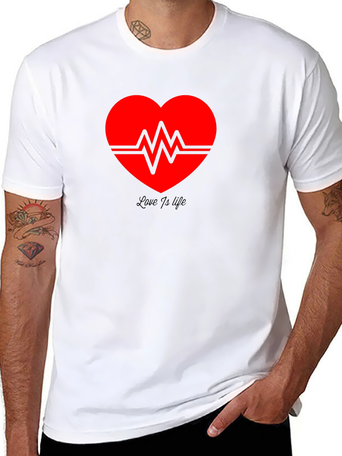 Love is Life Heartbeat Graphic Tee