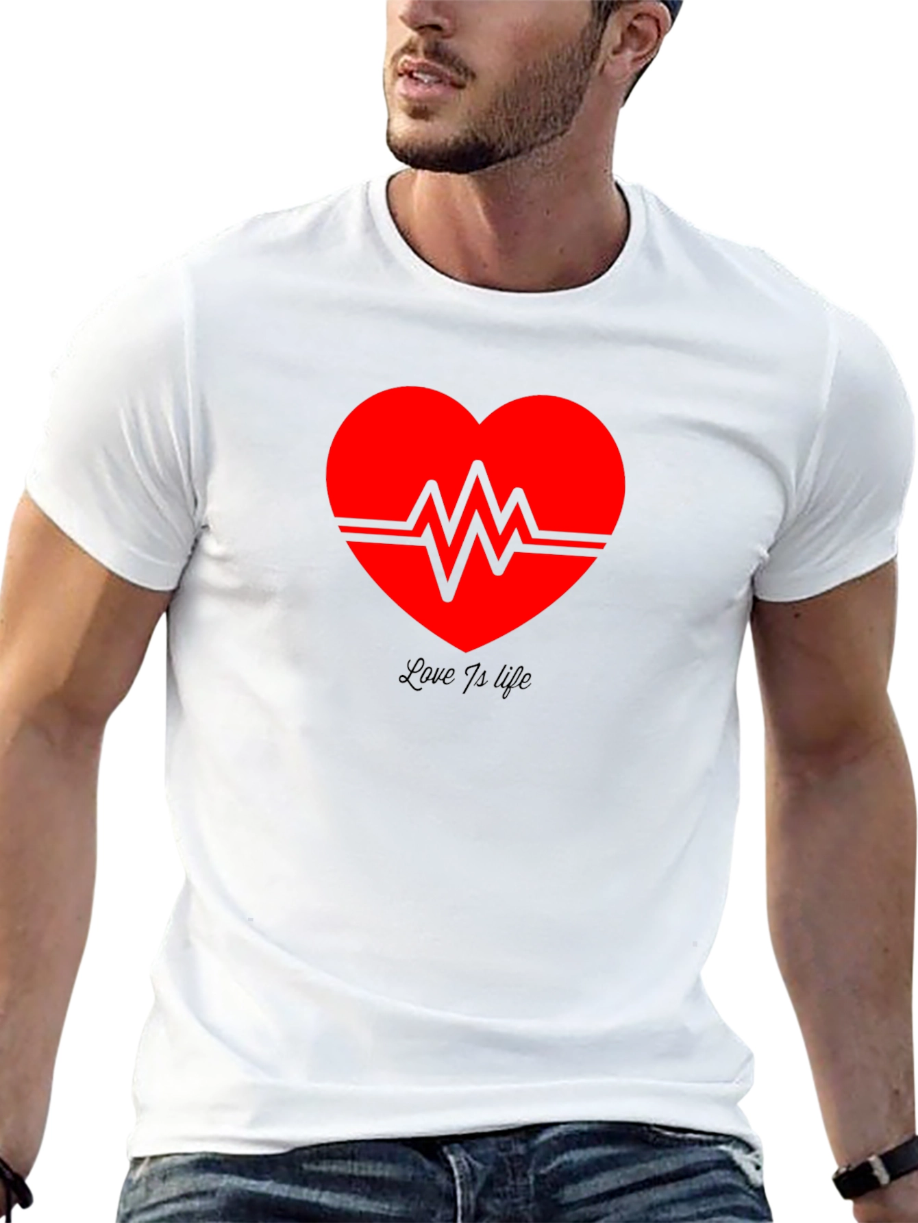 Love is Life Heartbeat Graphic Tee