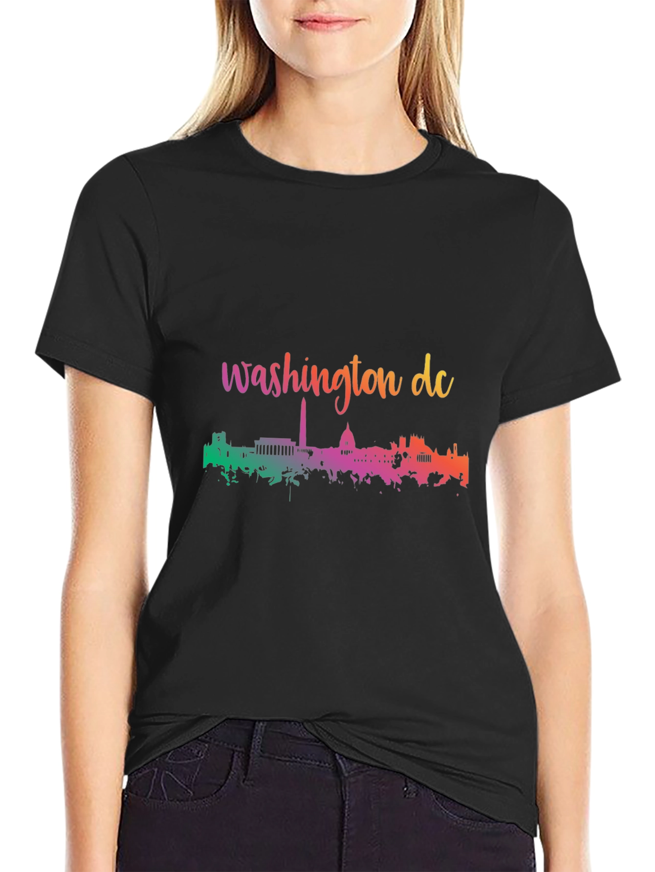 Washington DC Skyline Black T-Shirt