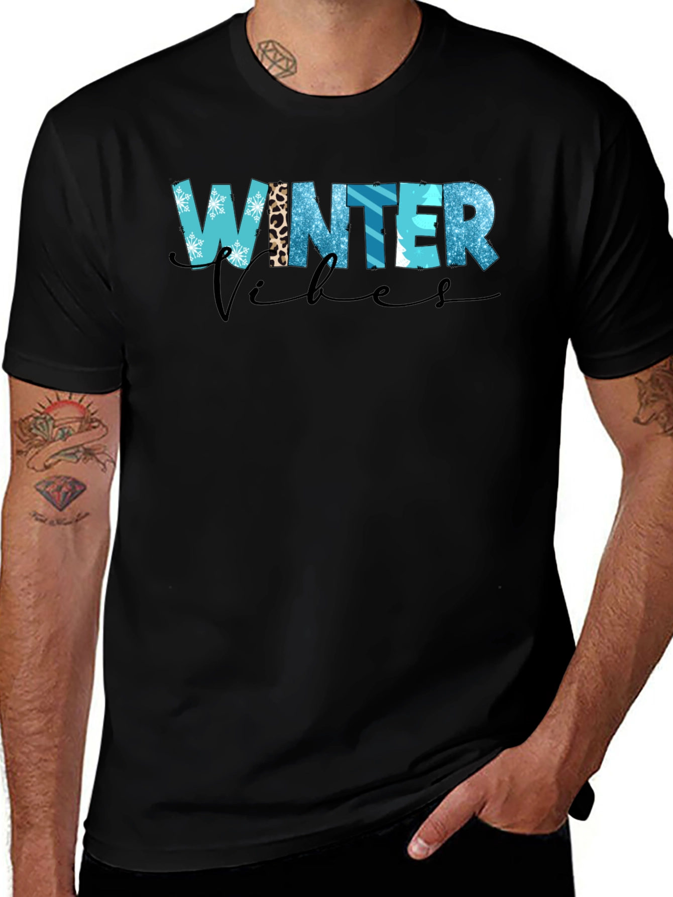 Winter Vibes Graphic Tee - Trendy Holiday Shirt