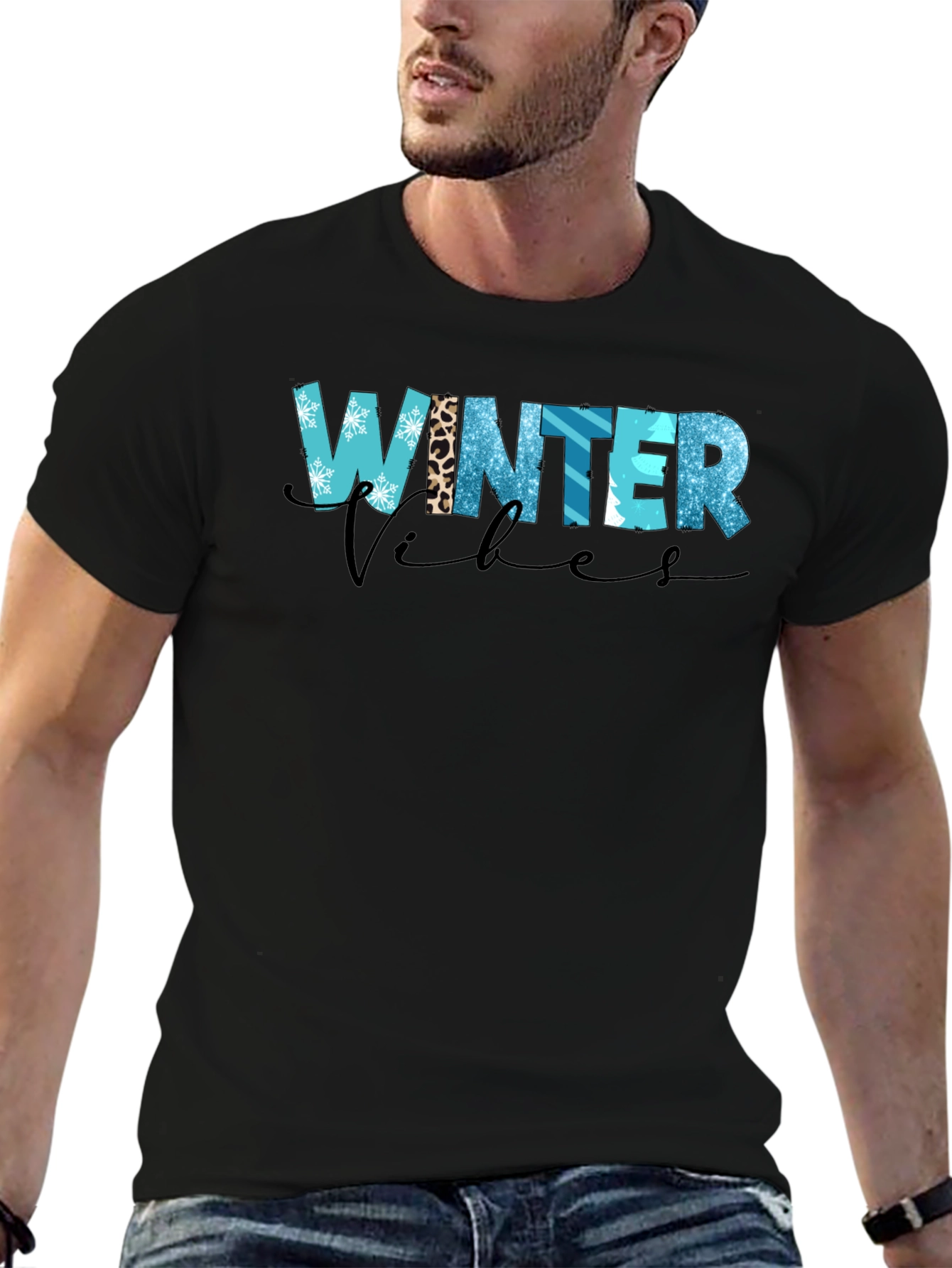 Winter Vibes Graphic Tee - Trendy Holiday Shirt