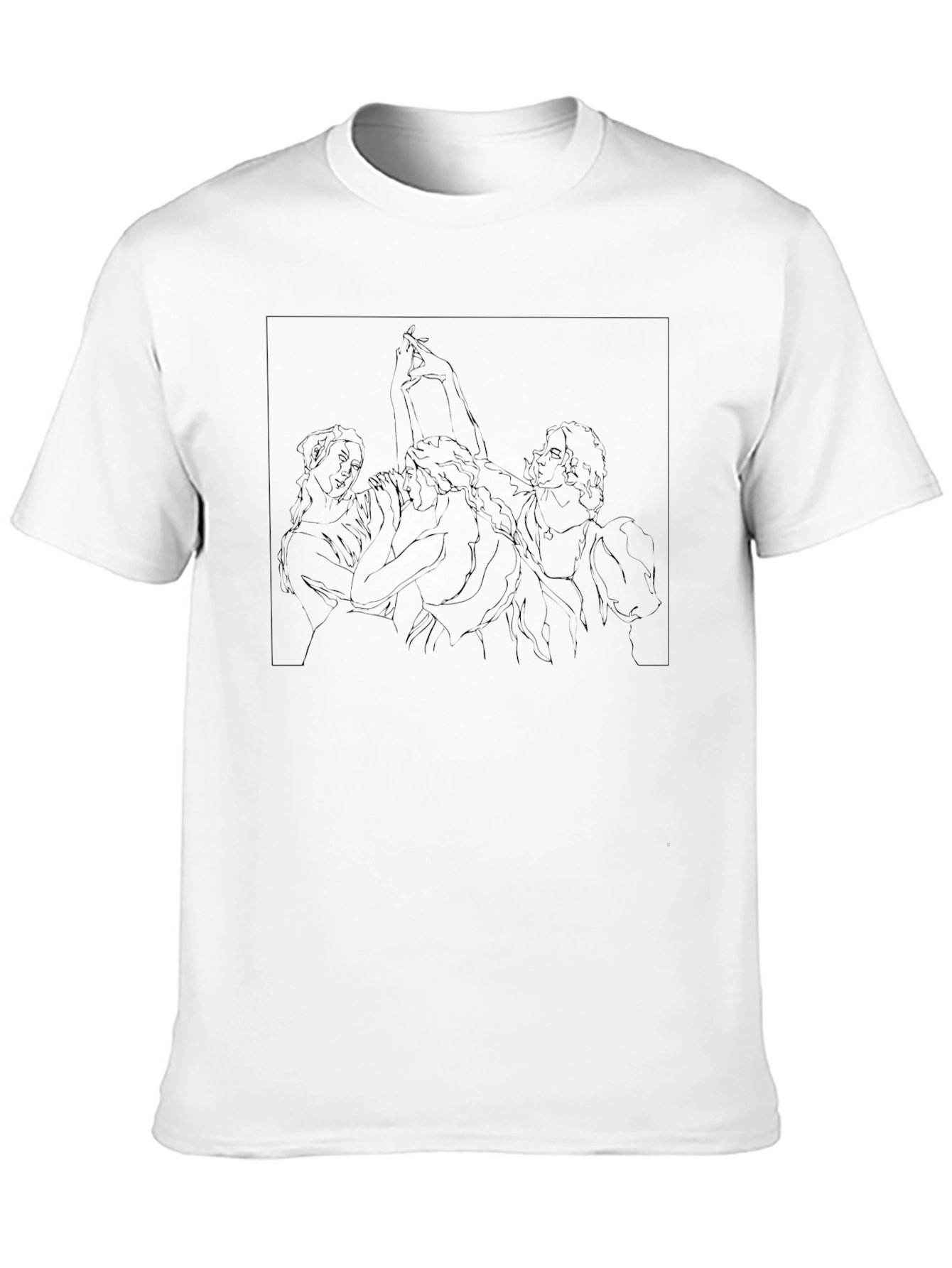 Line Art Graphic Tee - Black