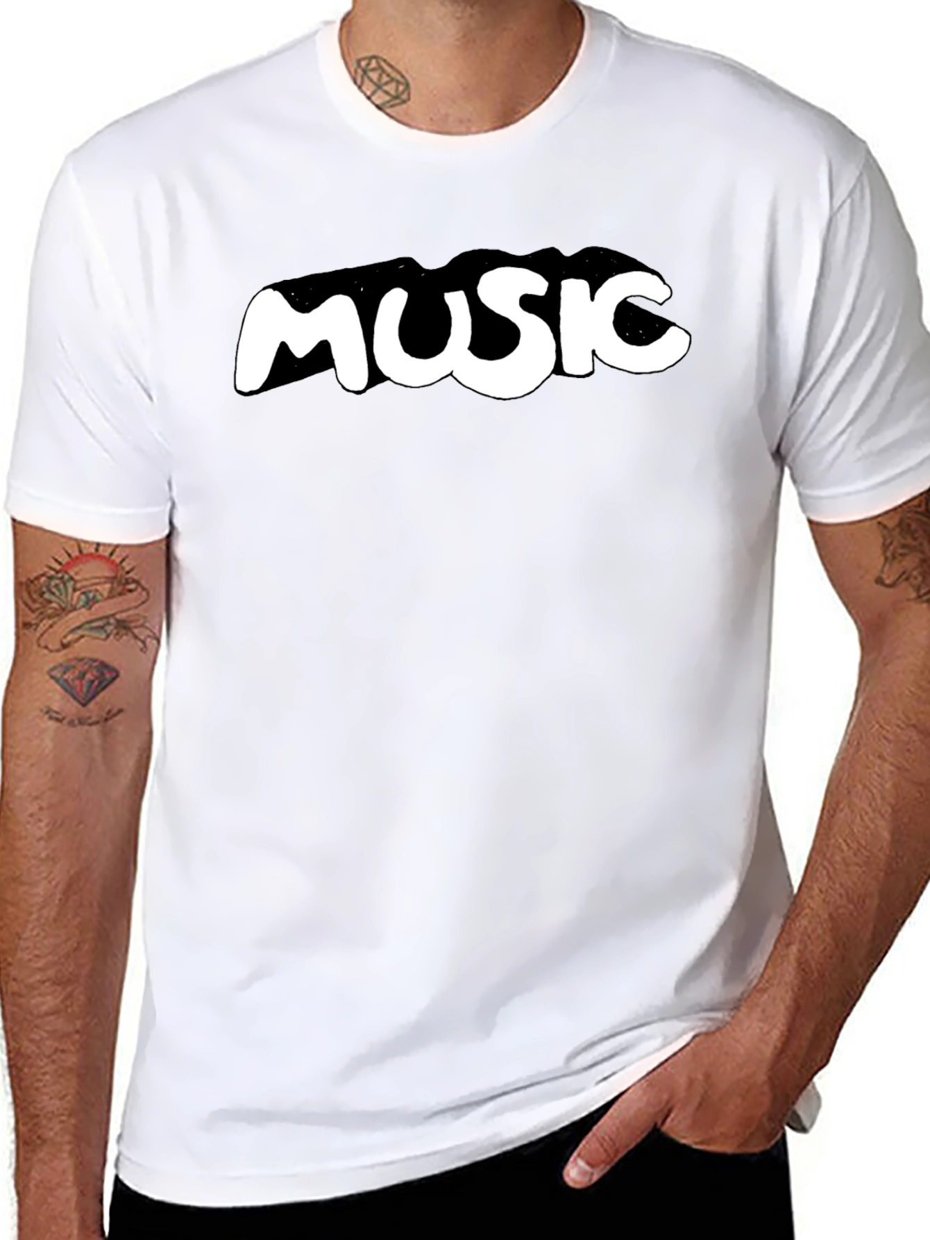Music Galaxy Mens Black Graphic T-Shirt