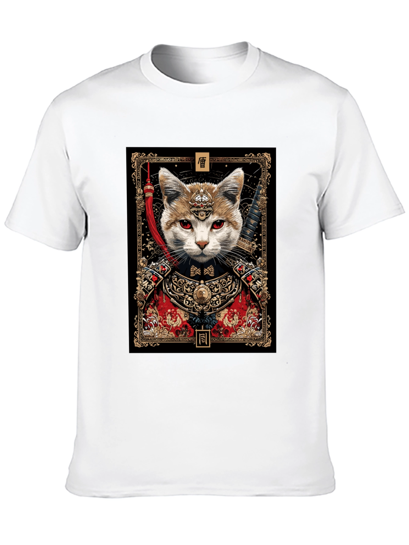Samurai Cat Graphic Tee - Unique Design