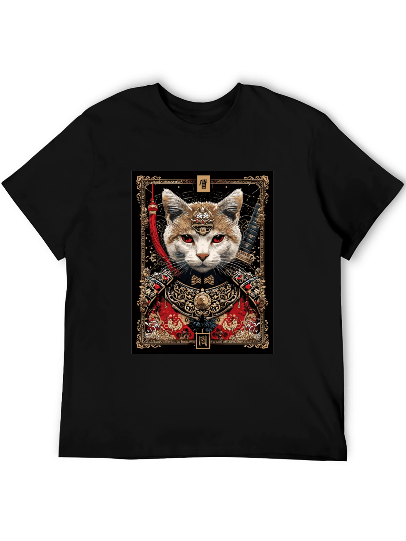 Samurai Cat Graphic Tee - Unique Design