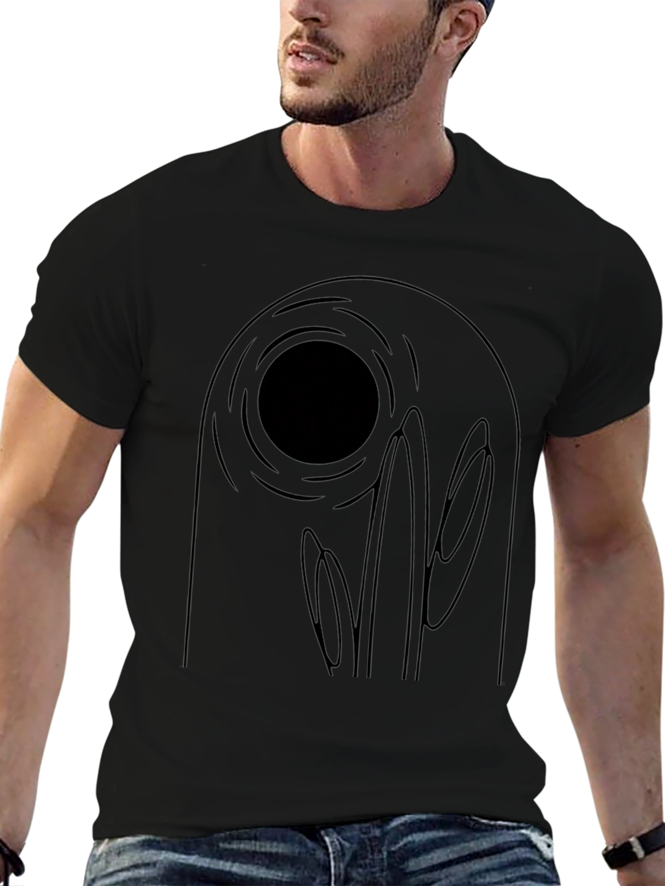 Abstract Black Graphic Tee - Unique Design