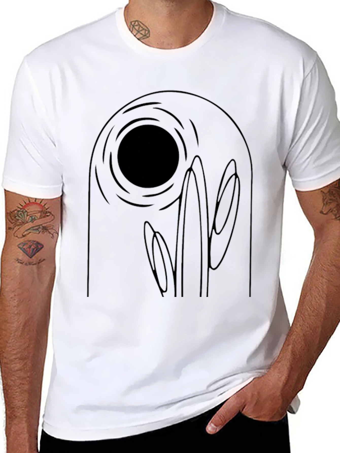 Abstract Black Graphic Tee - Unique Design