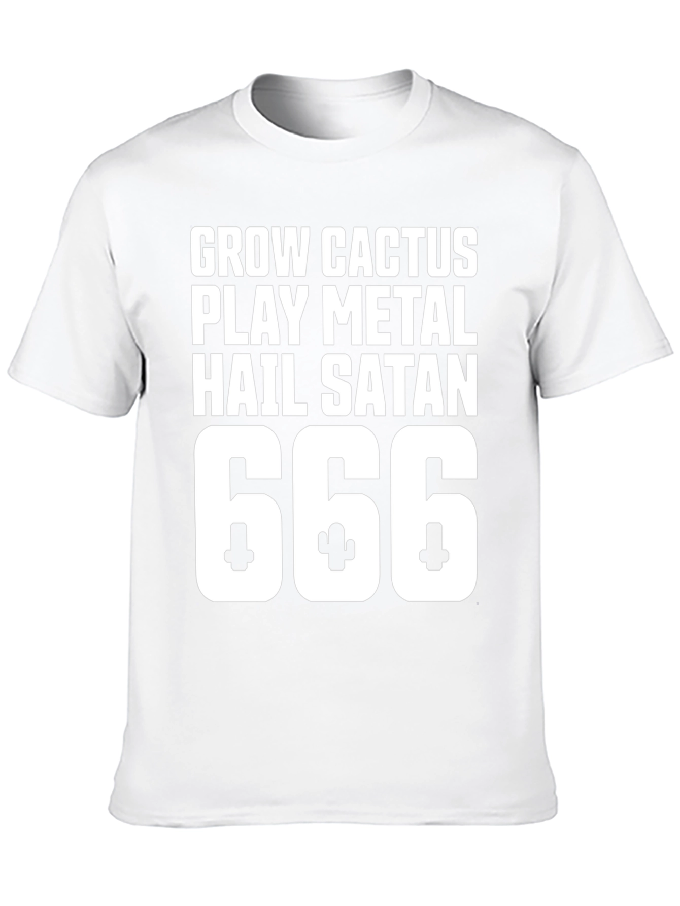 Grow Cactus Play Metal Hail Satan 666 T-Shirt