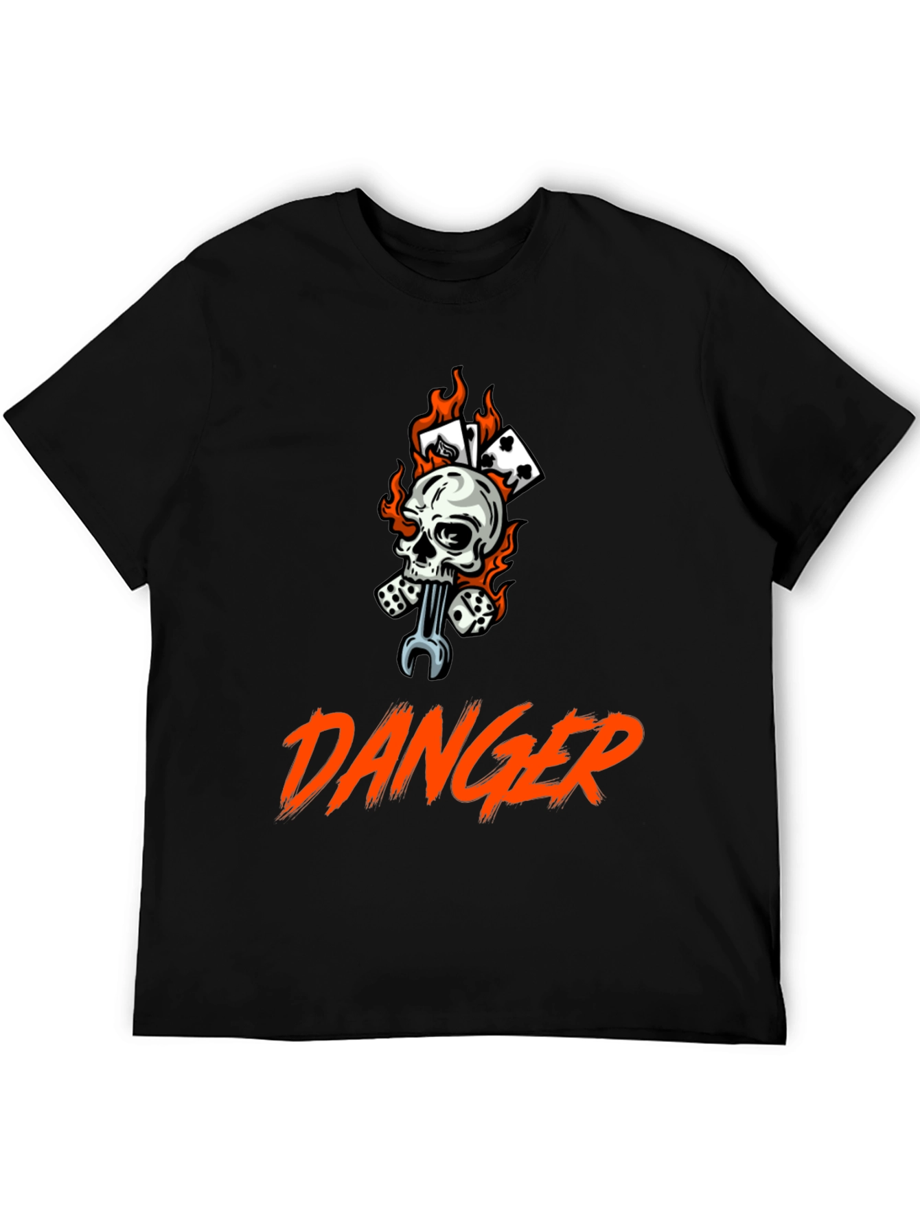 Danger Skull Graphic Black T-Shirt