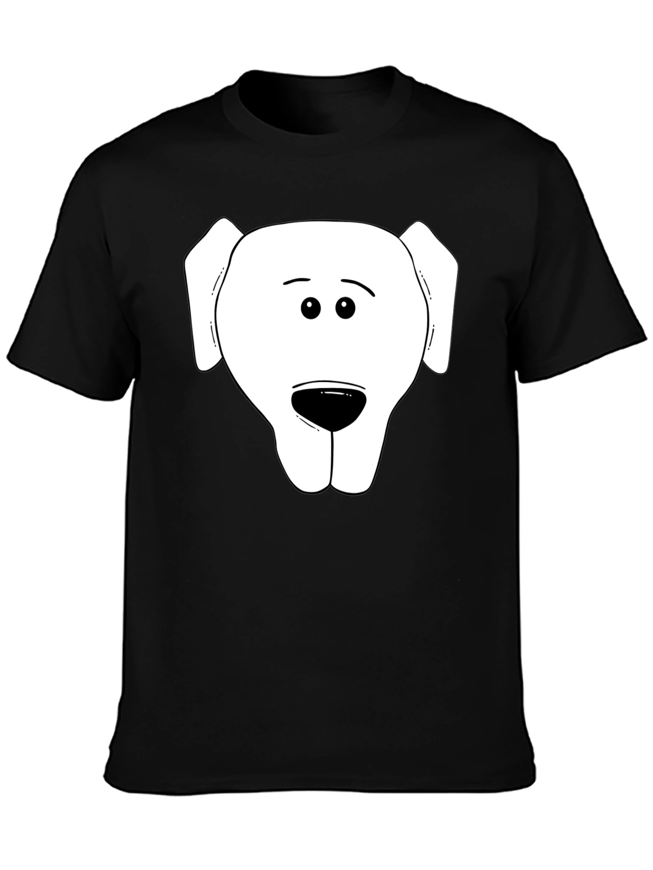 Dog Face Graphic Tee - Black Casual T-Shirt