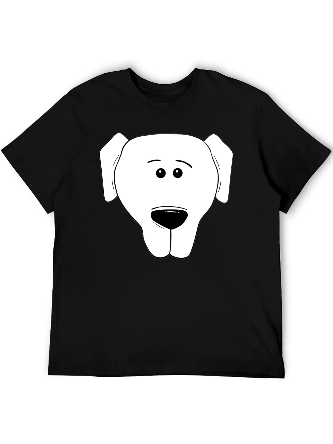 Dog Face Graphic Tee - Black Casual T-Shirt