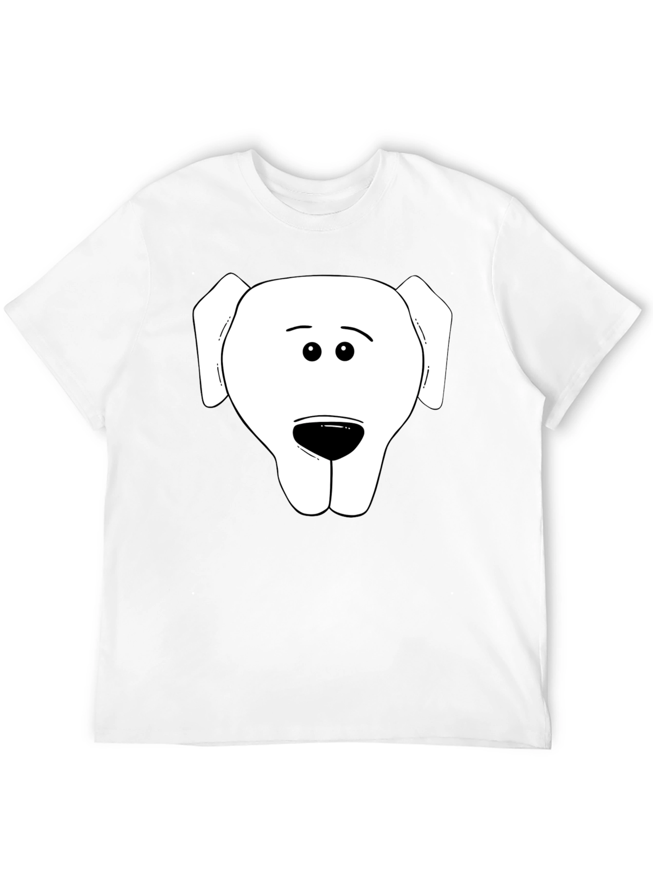 Dog Face Graphic Tee - Black Casual T-Shirt