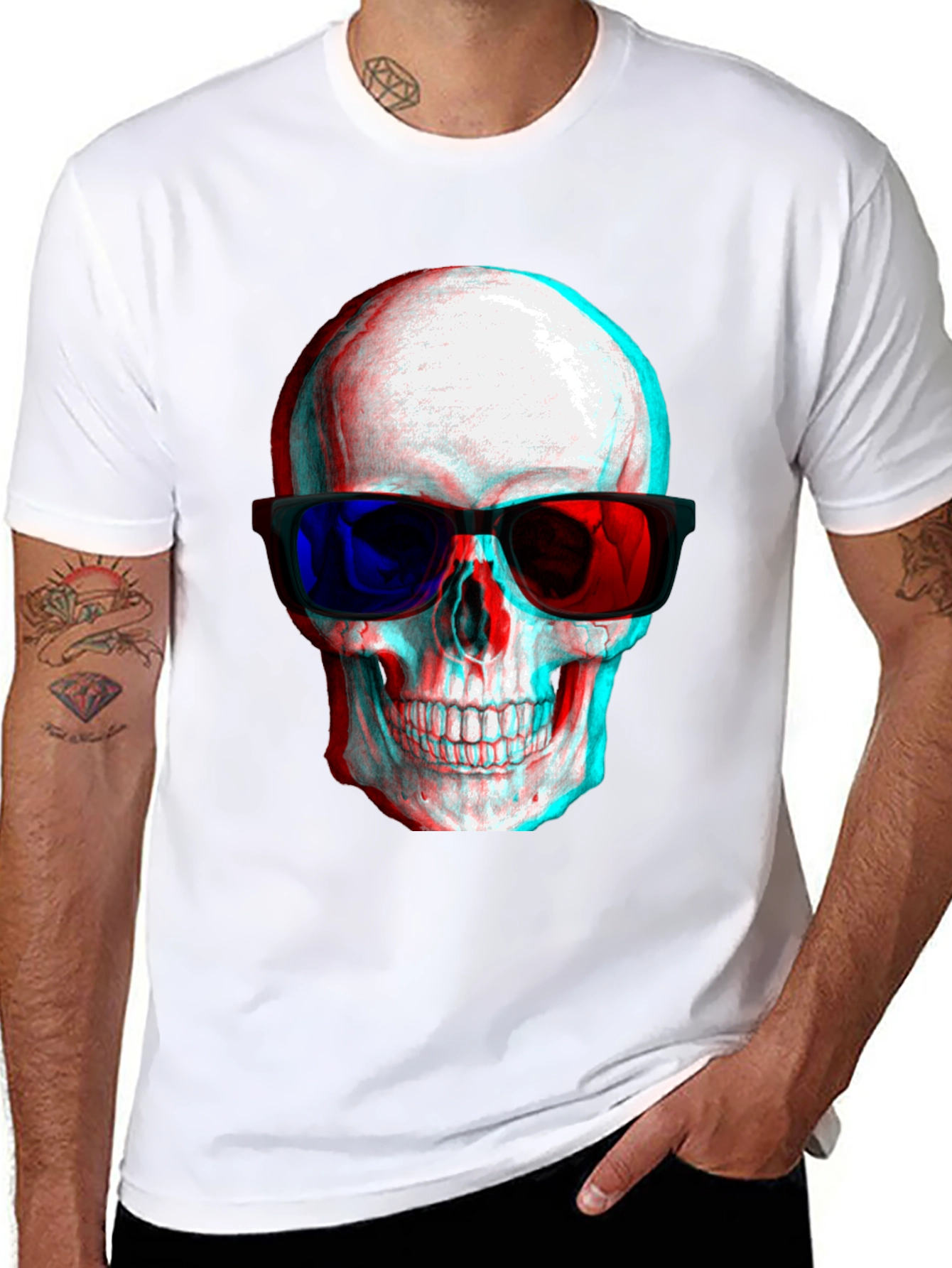 3D Skull Graphic Tee