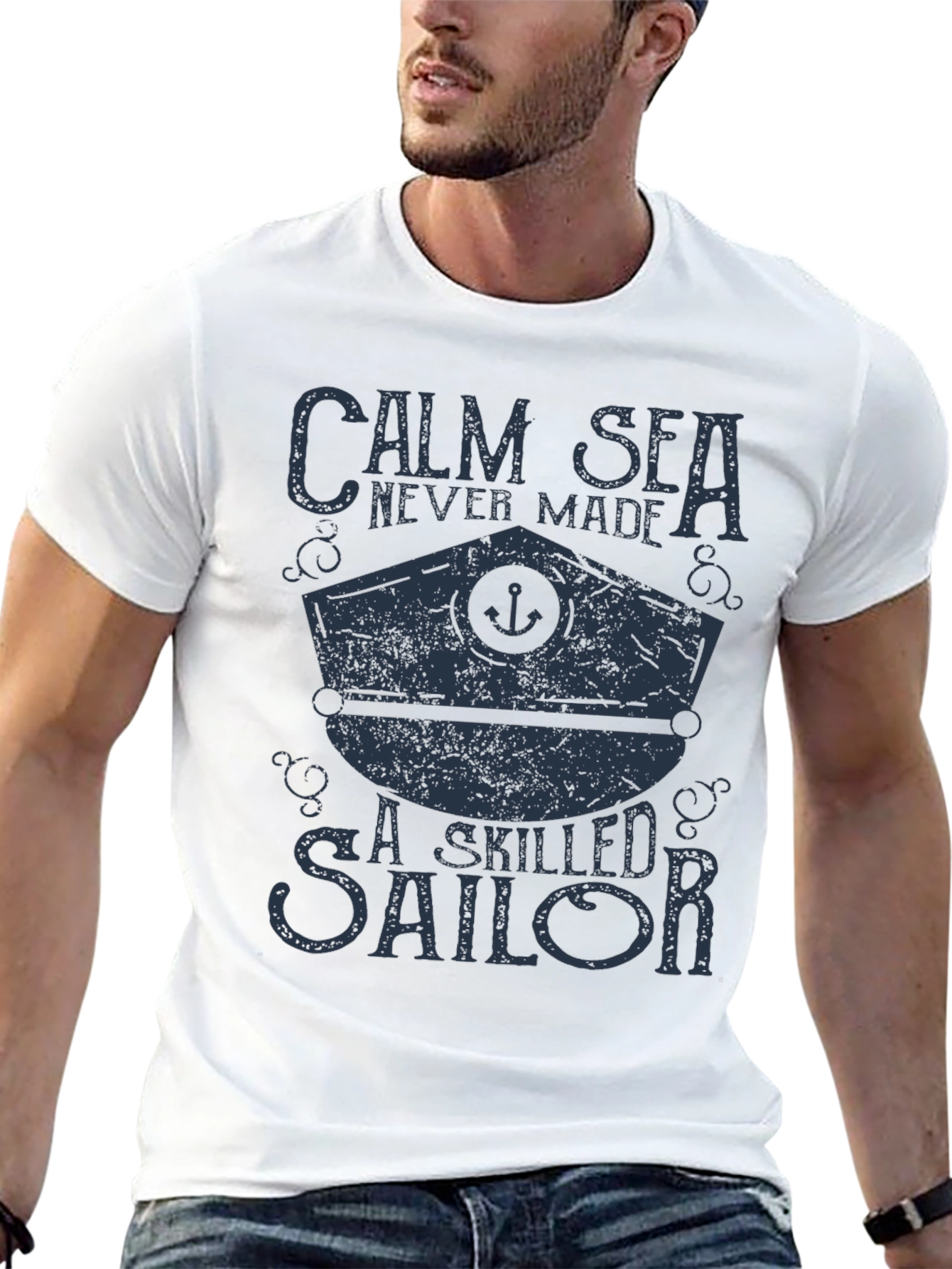 Calm Sea Skilled Sailor Graphic T-Shirt