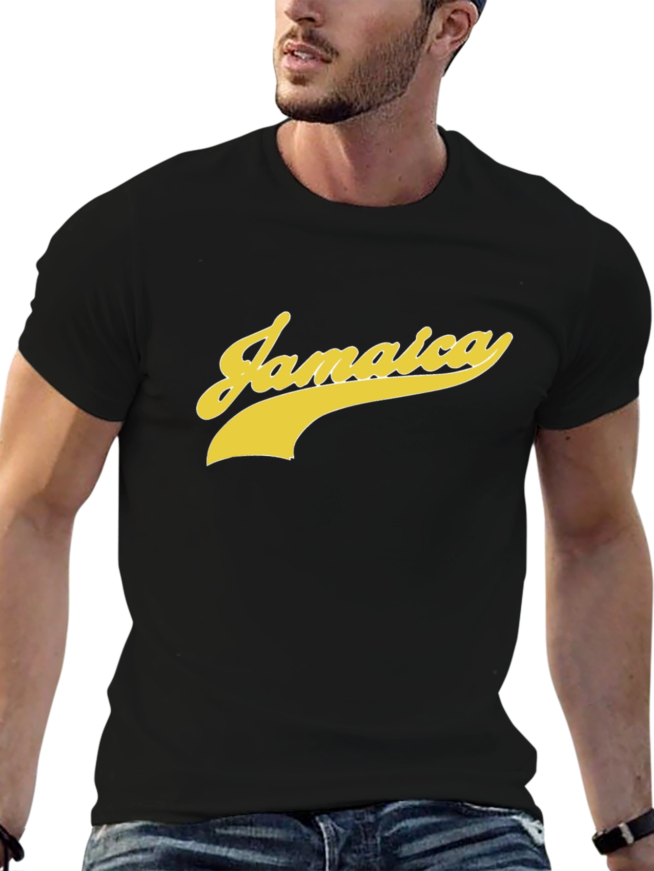Jamaica Script Tee - Bold Style Black T-Shirt