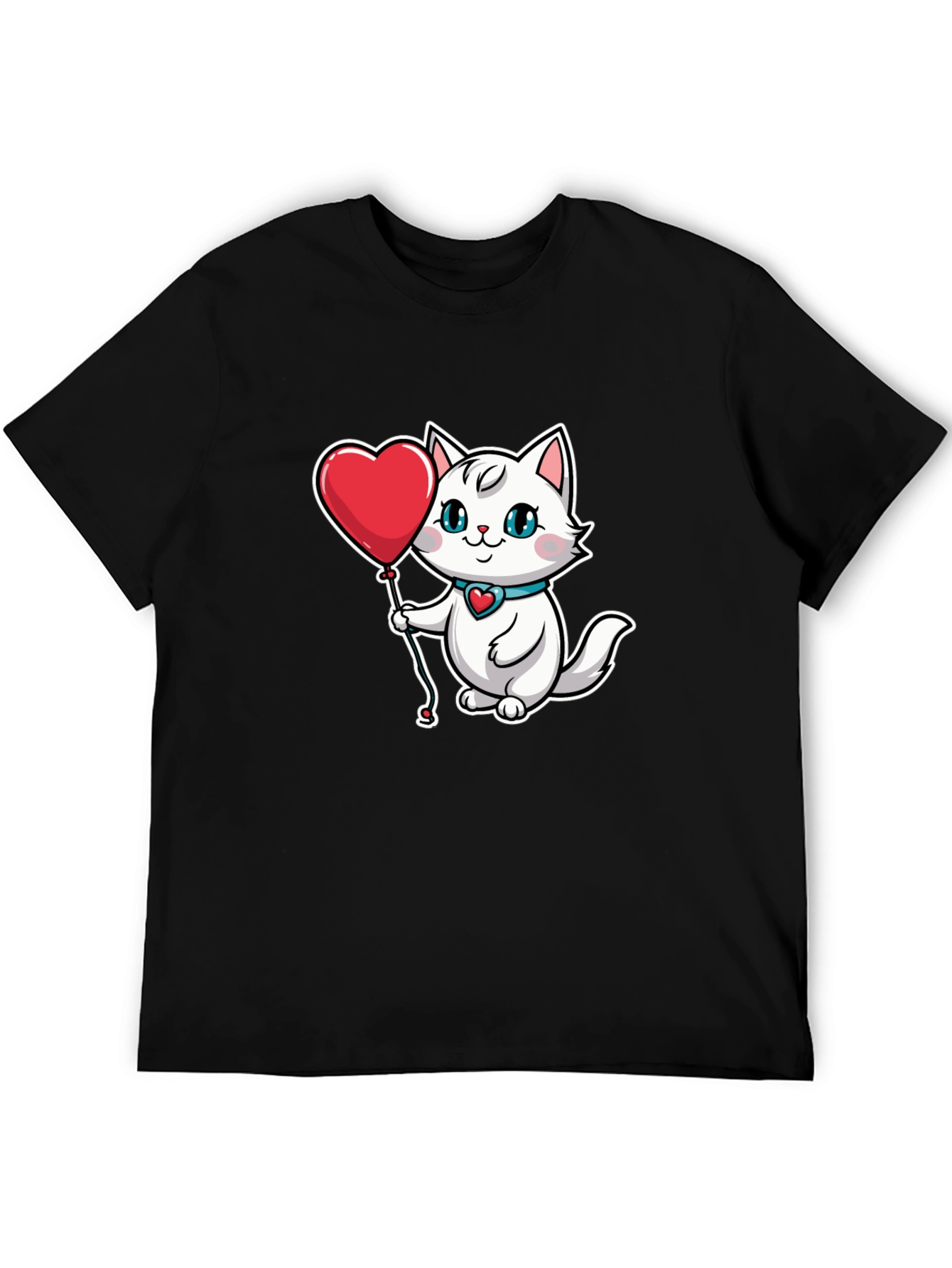 Cute Cat with Heart Balloon T-Shirt