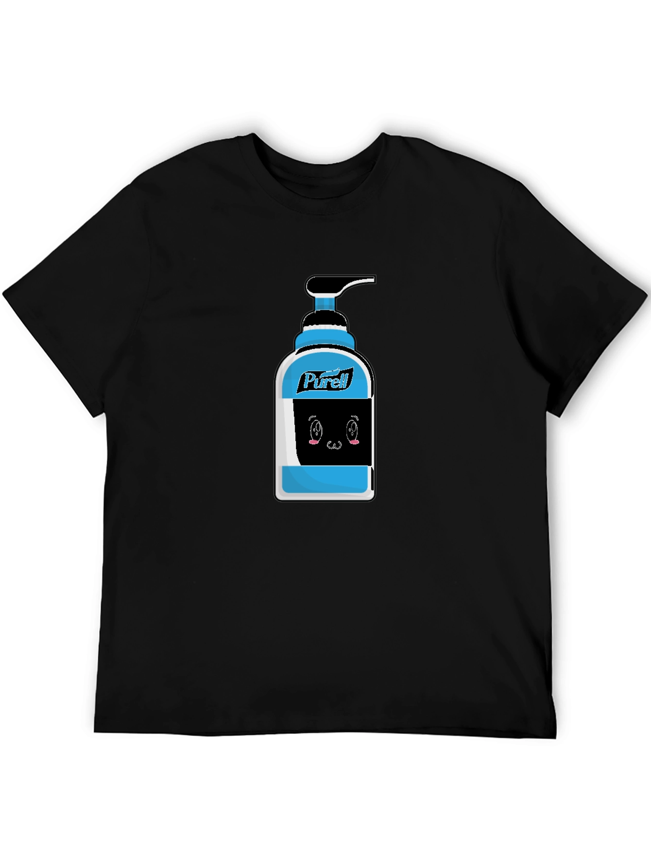 Purell Cartoon Graphic Black T-Shirt
