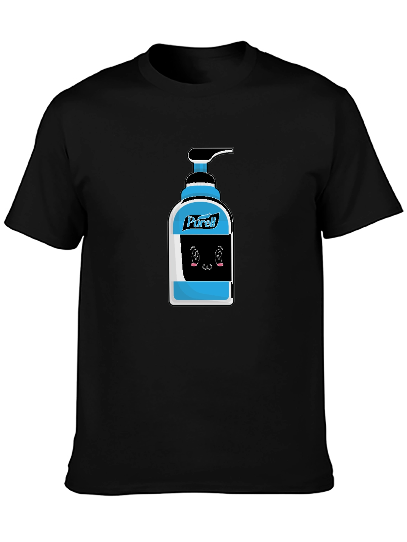 Purell Cartoon Graphic Black T-Shirt