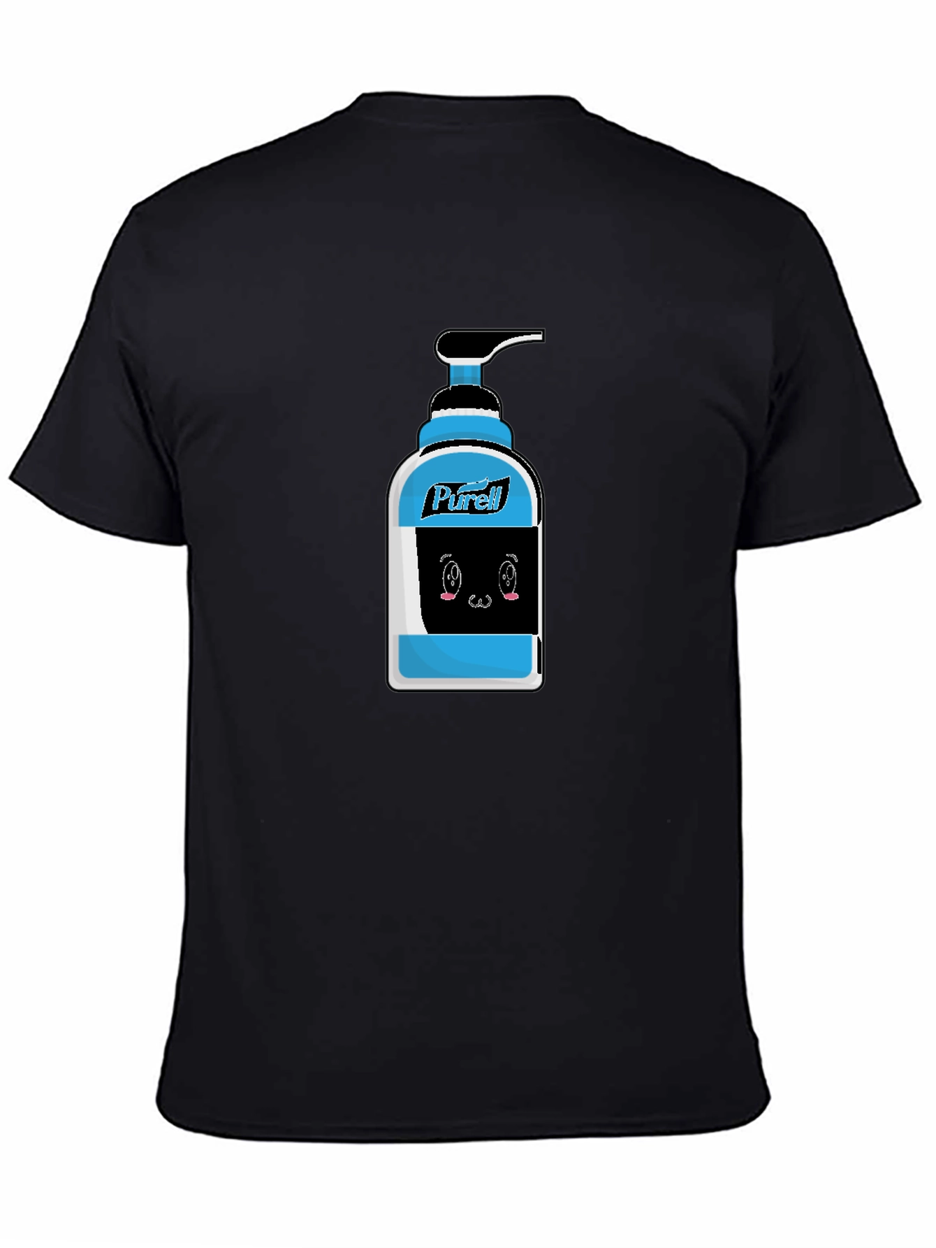 Purell Cartoon Graphic Black T-Shirt