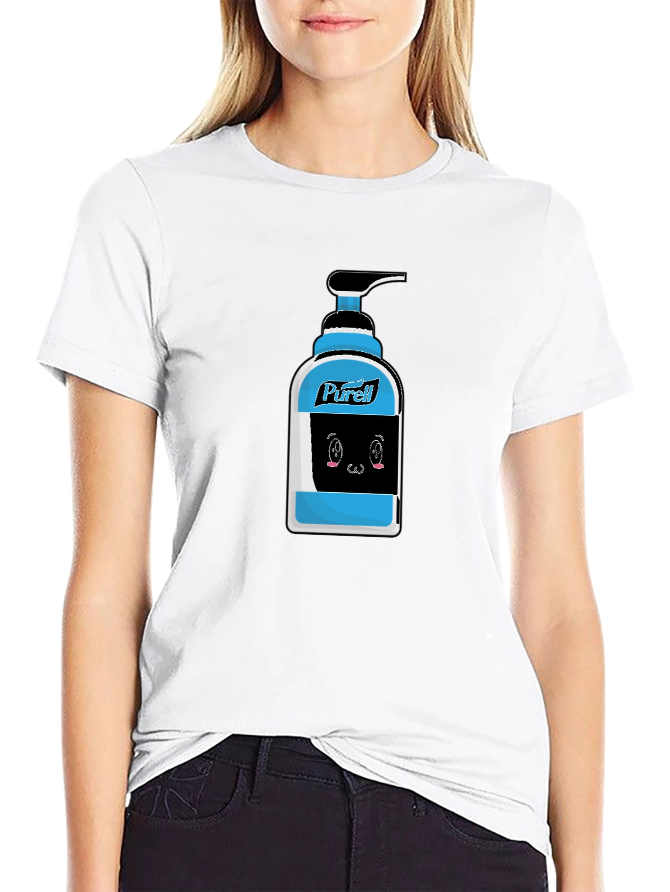 Purell Cartoon Graphic Black T-Shirt