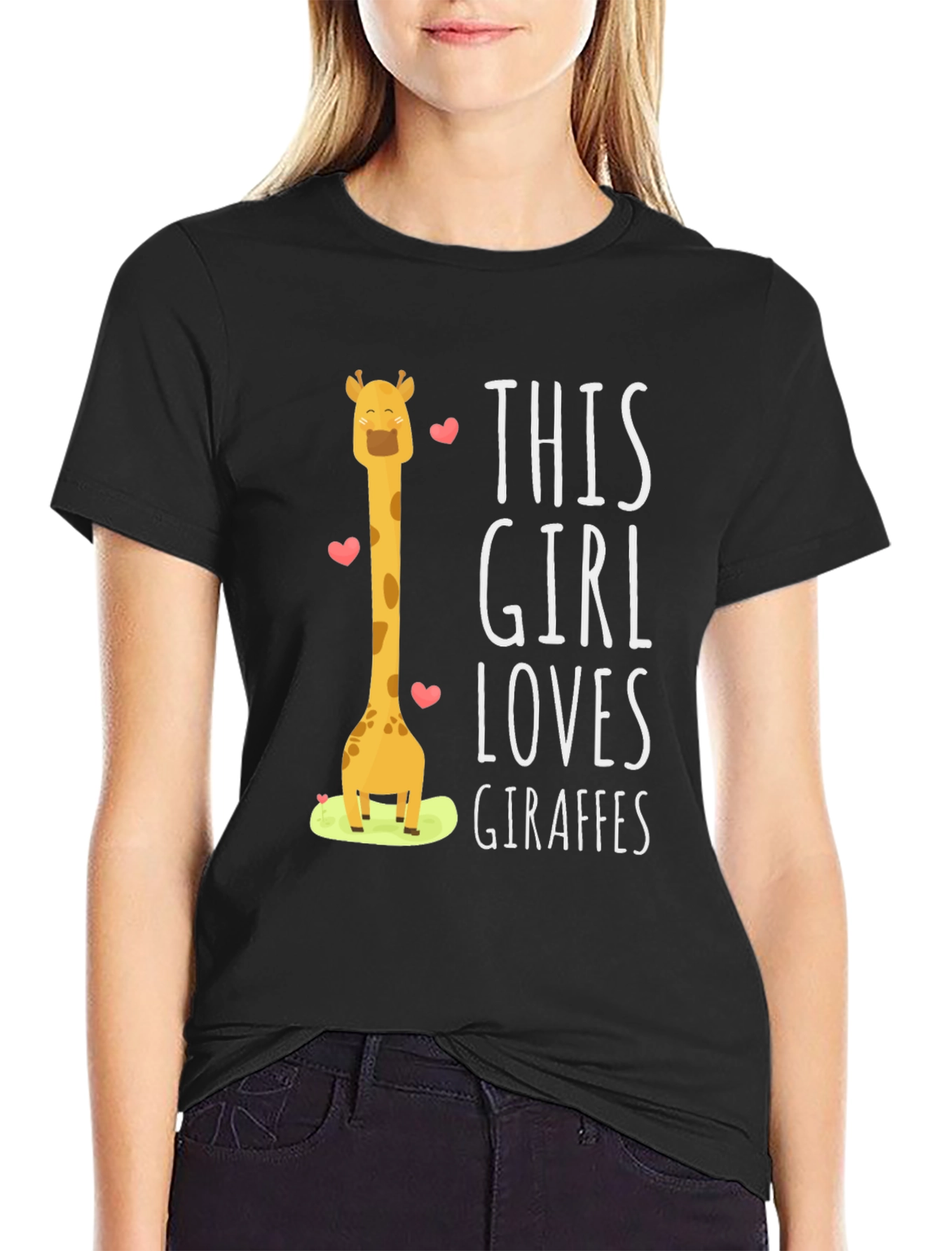 Giraffe Lovers Black T-Shirt