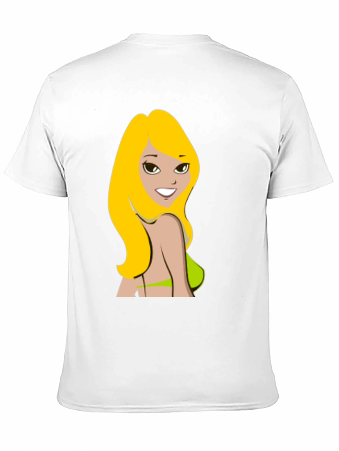 Cartoon Woman Graphic Black T-Shirt