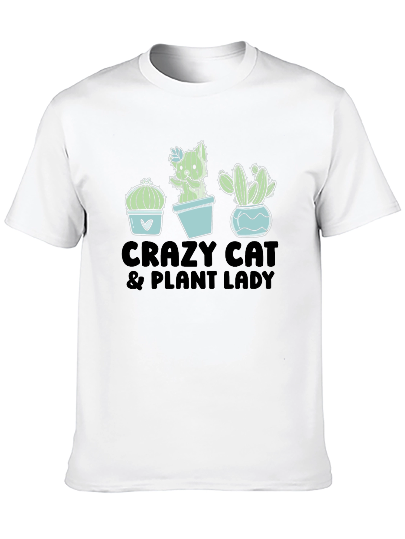 Crazy Cat & Plant Lady Graphic T-Shirt
